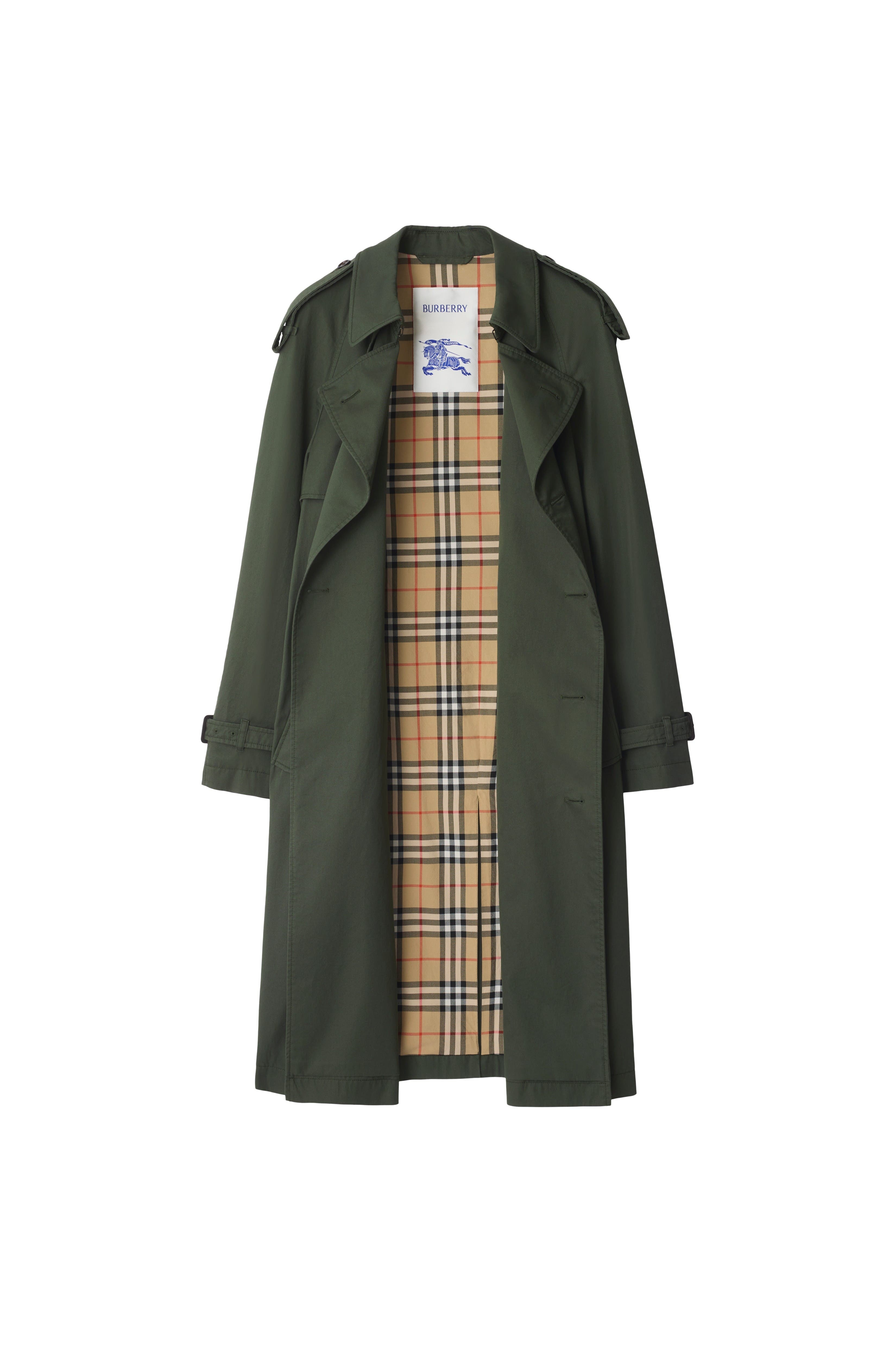 burberry Mid-length Gabardine Trench Coat in Yew Green at Nordstrom - 5
