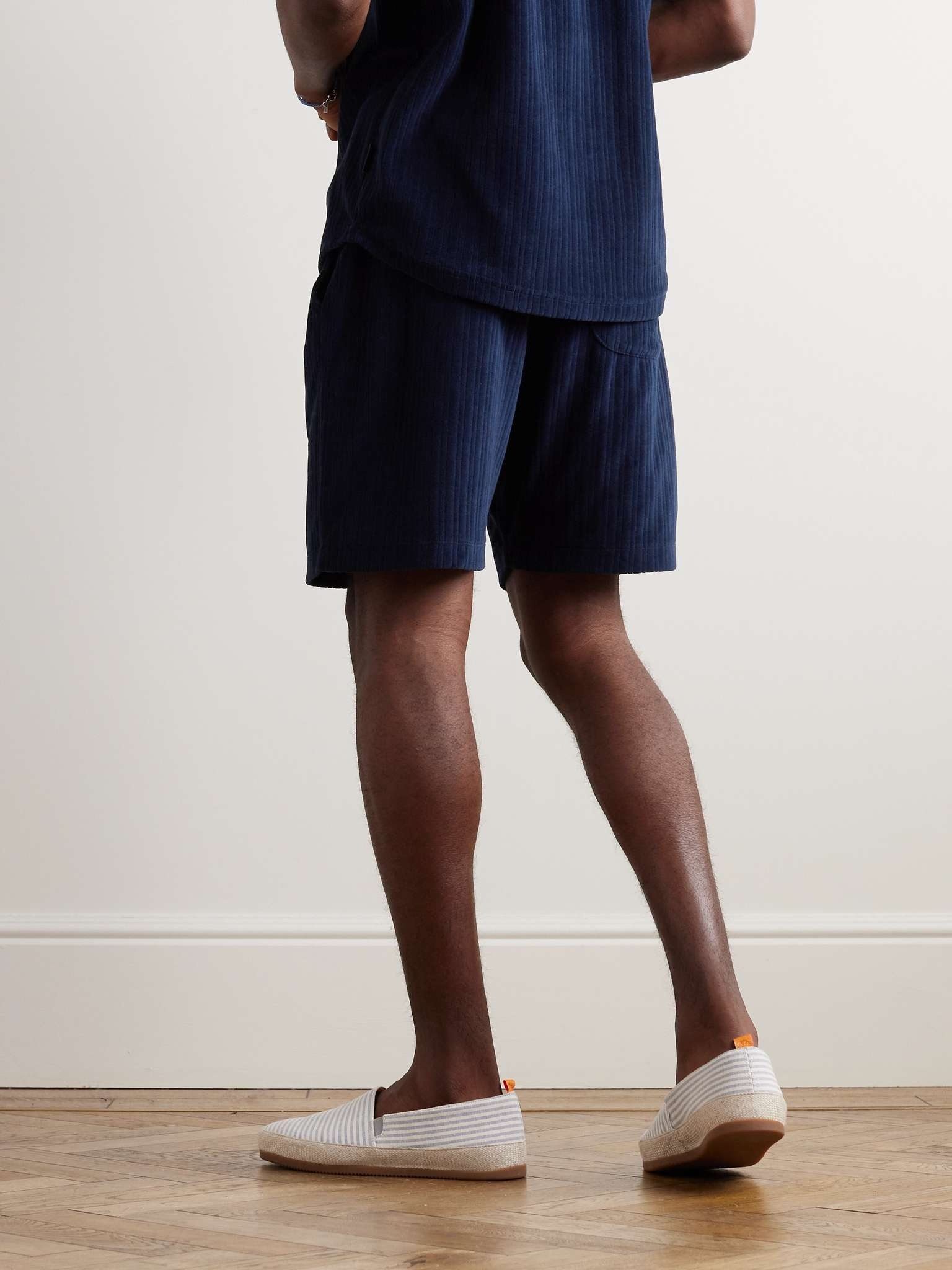 Weston Straight-Leg Ribbed Organic Cotton-Blend Terry Drawstring Shorts - 3