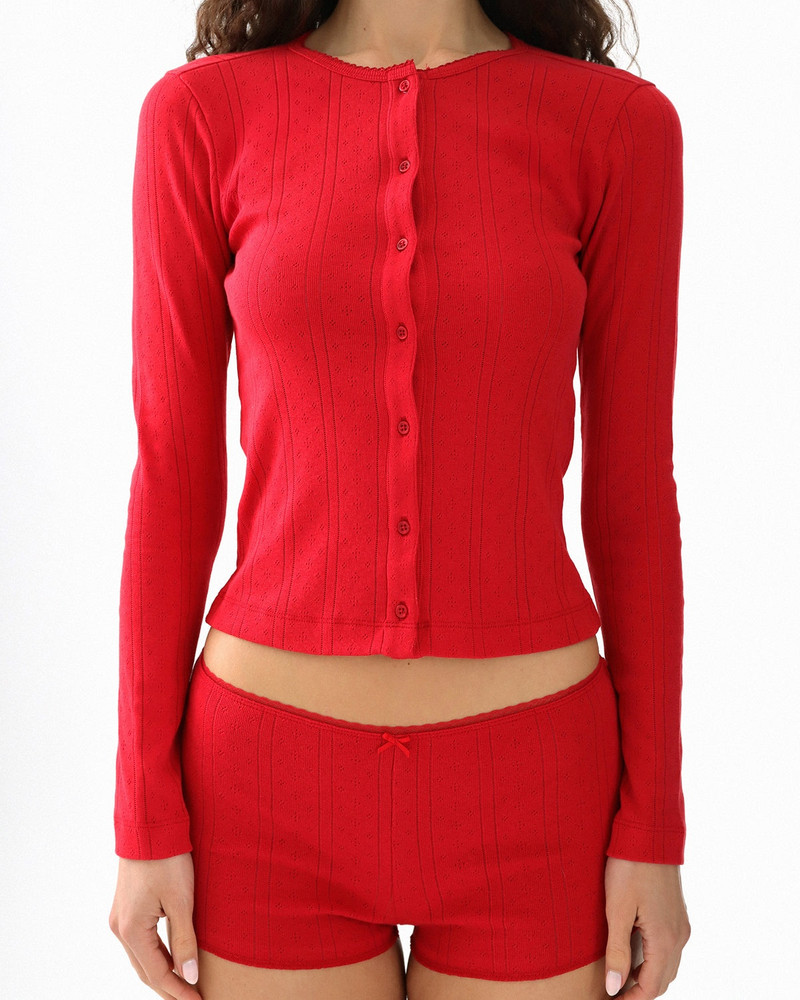 Cou Cou The Cardigan Cherry Red outlook
