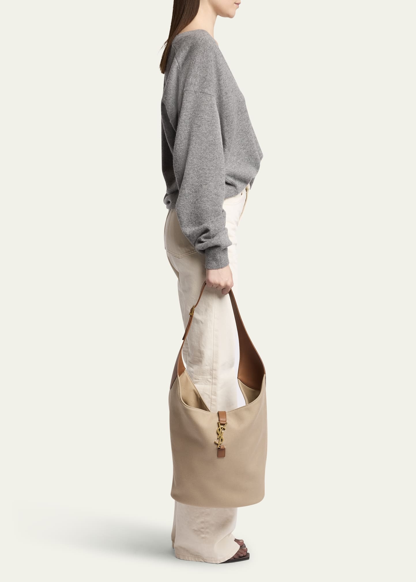 Le 5 A 7 YSL Hobo Bag in Canvas and Leather - 5