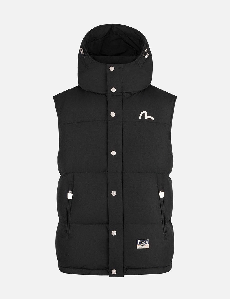 Seagull Embroidery Detachable Relax Fit Down Jacket 7