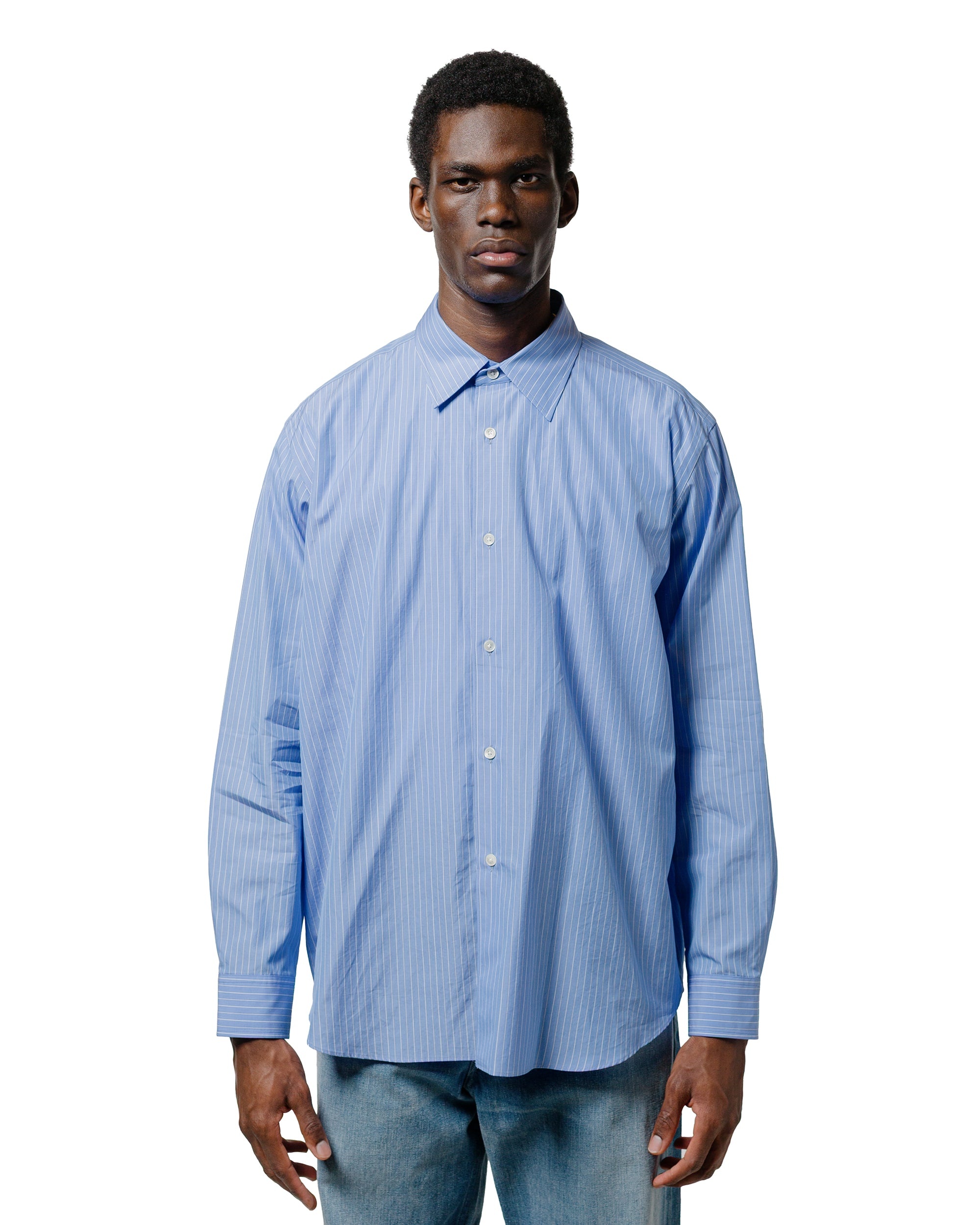 Suvin High Count Cloth Stripe Shirt Blue Stripe - 2