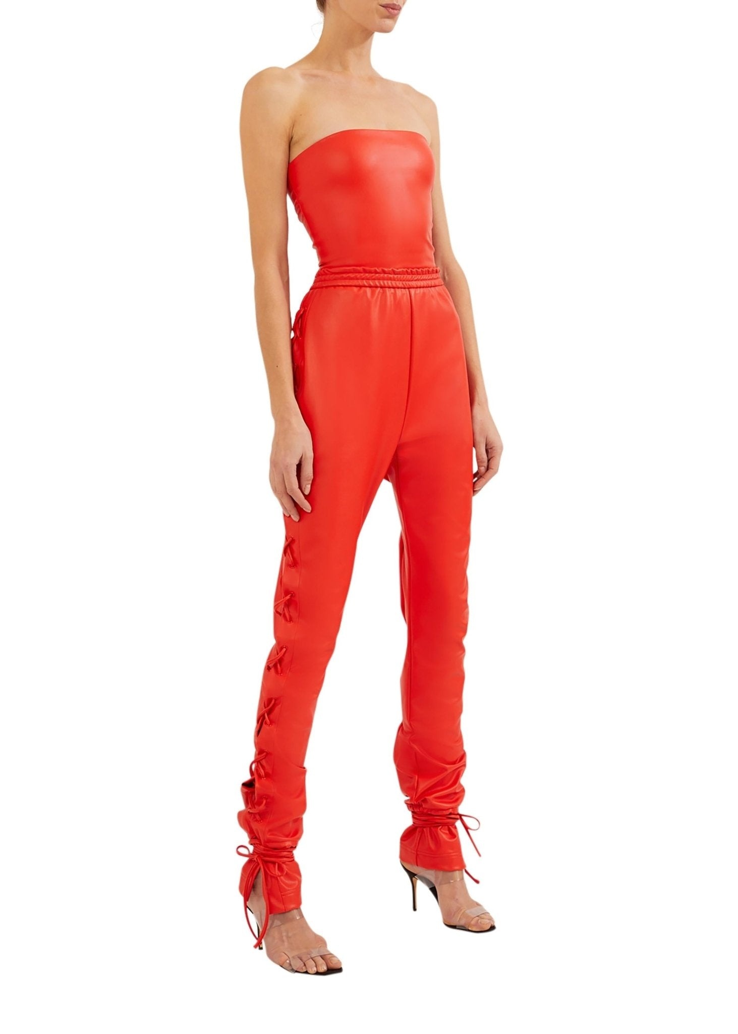 Faux Leather Lace Up Pant - 3