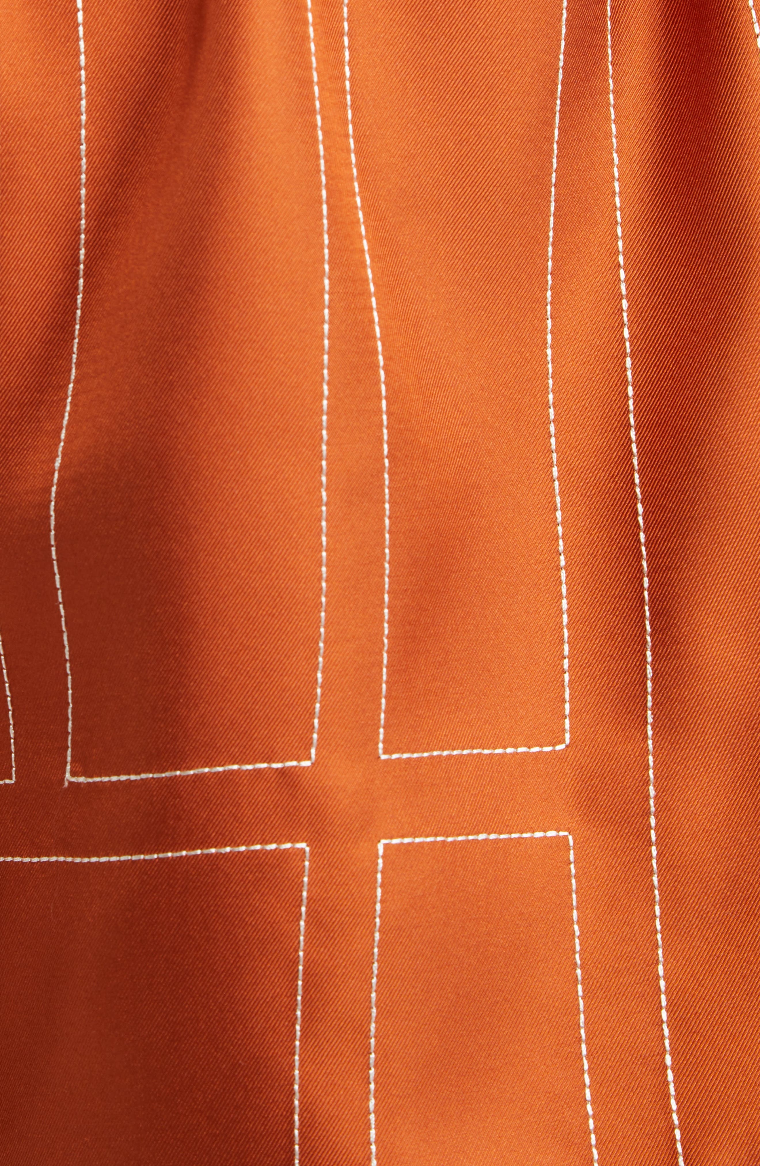 TOTEME Monogram Embroidered Silk Shorts in Terracotta at Nordstrom - 5