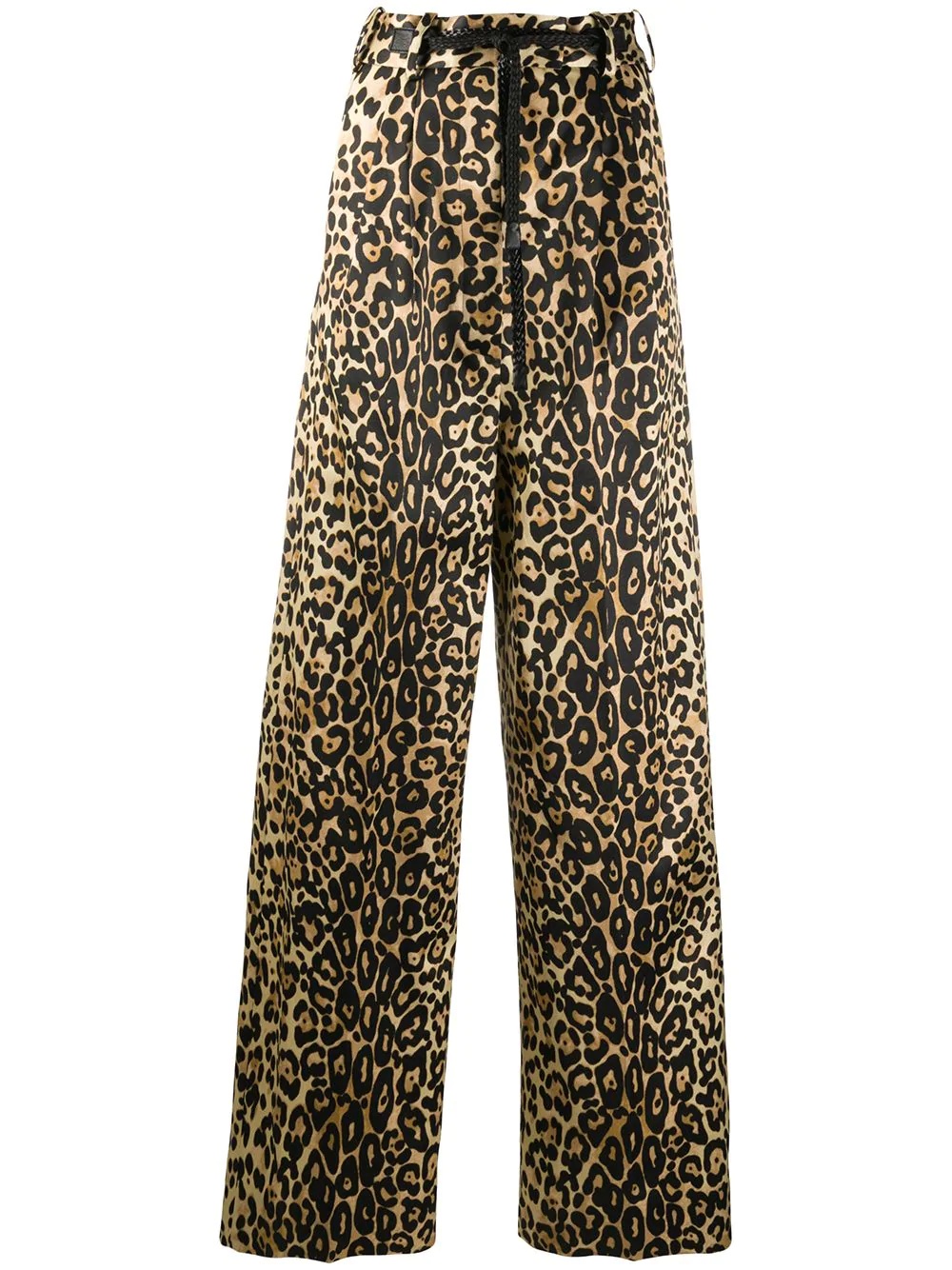 leopard print wide-leg trousers - 1