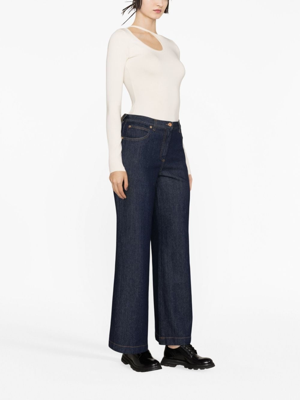 wide-leg flared jeans - 4