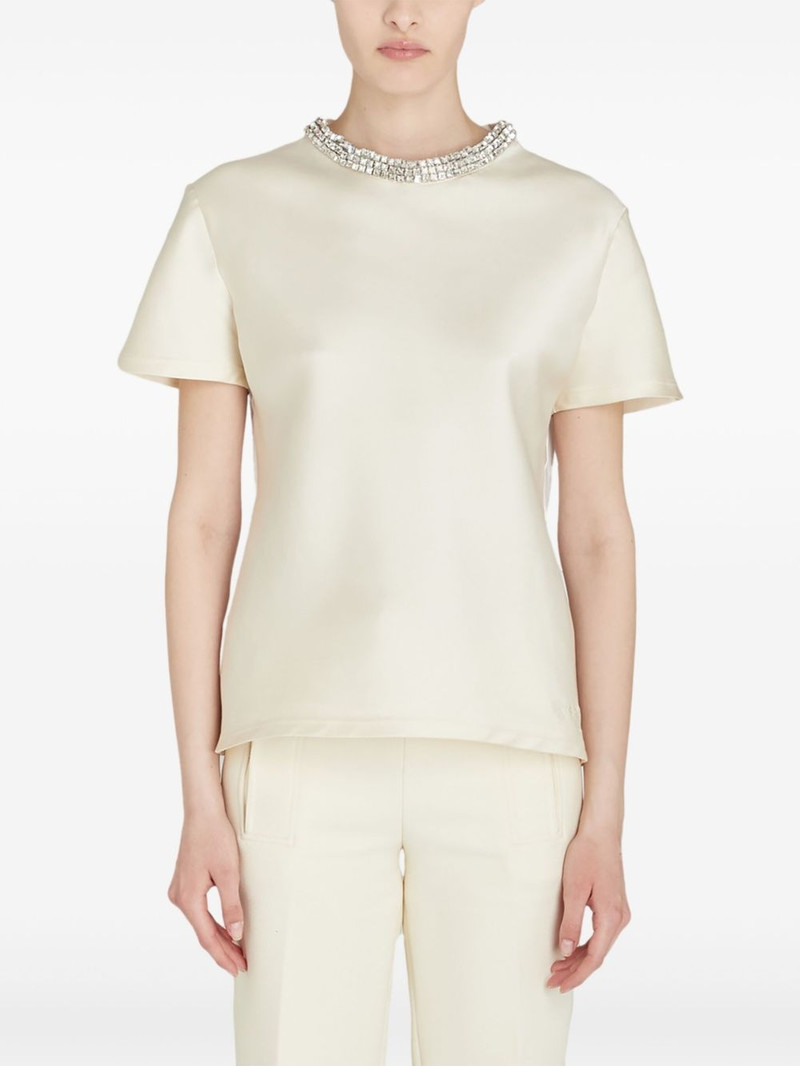 GIAMBATTISTA VALLI crystal-embellished neck t-shirt outlook