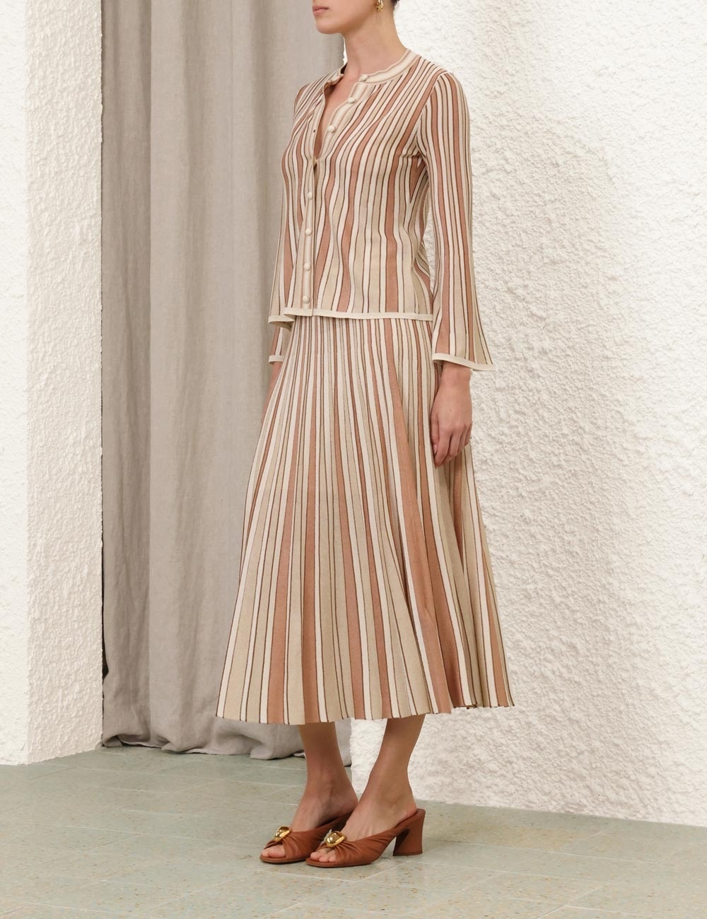 CRUSH METALLIC STRIPE CARDIGAN - 8