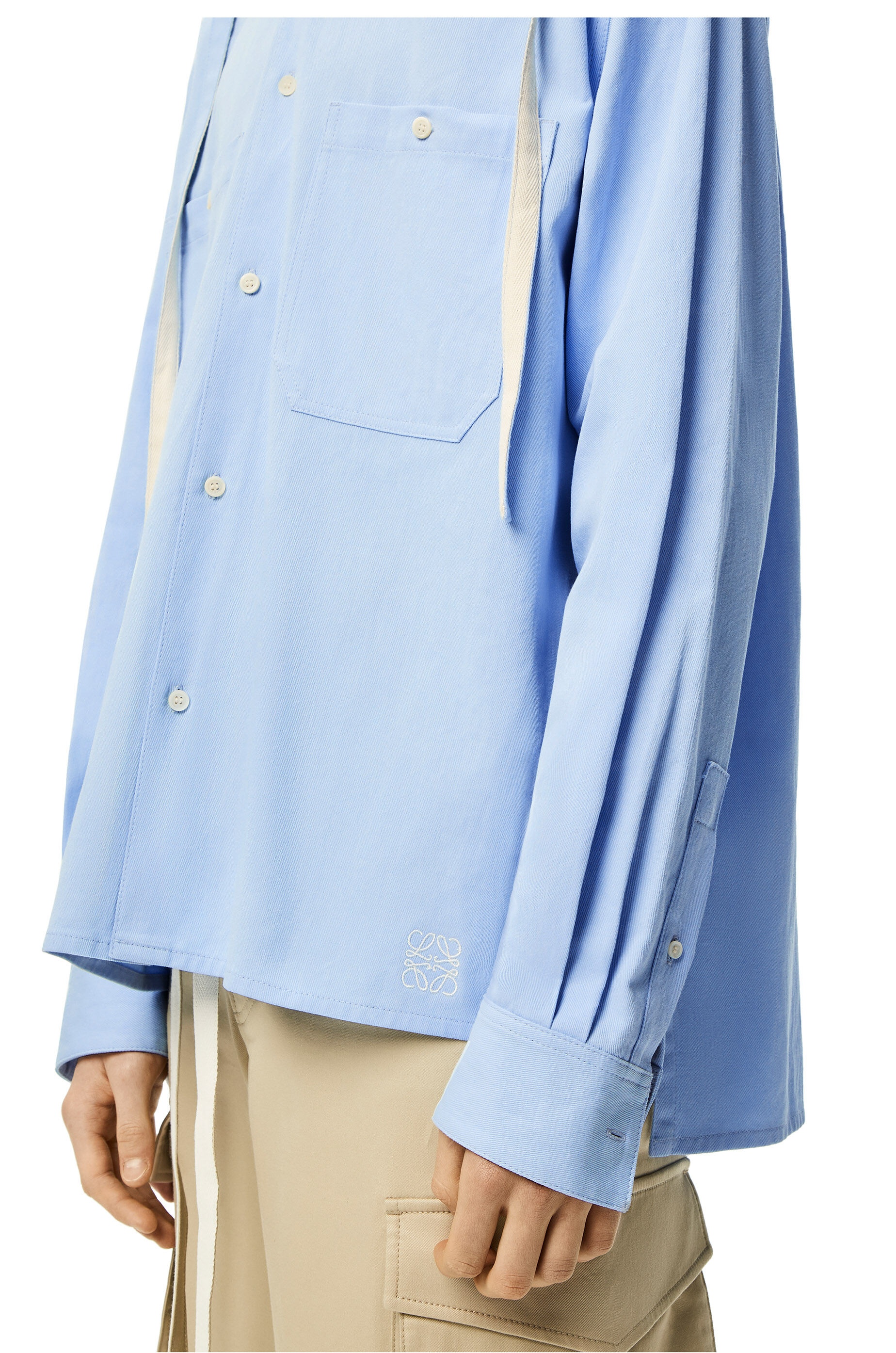 Hooded shirt in cotton - 5