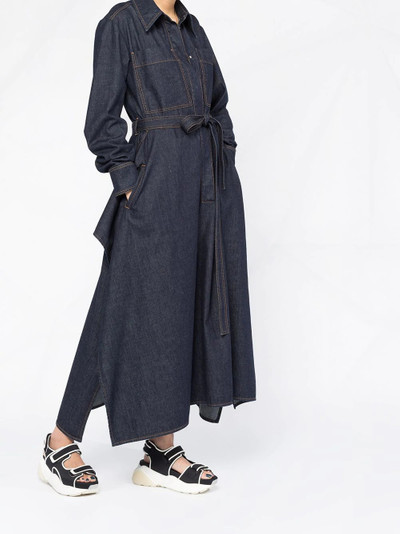 Stella McCartney Riley draped belted denim dress outlook