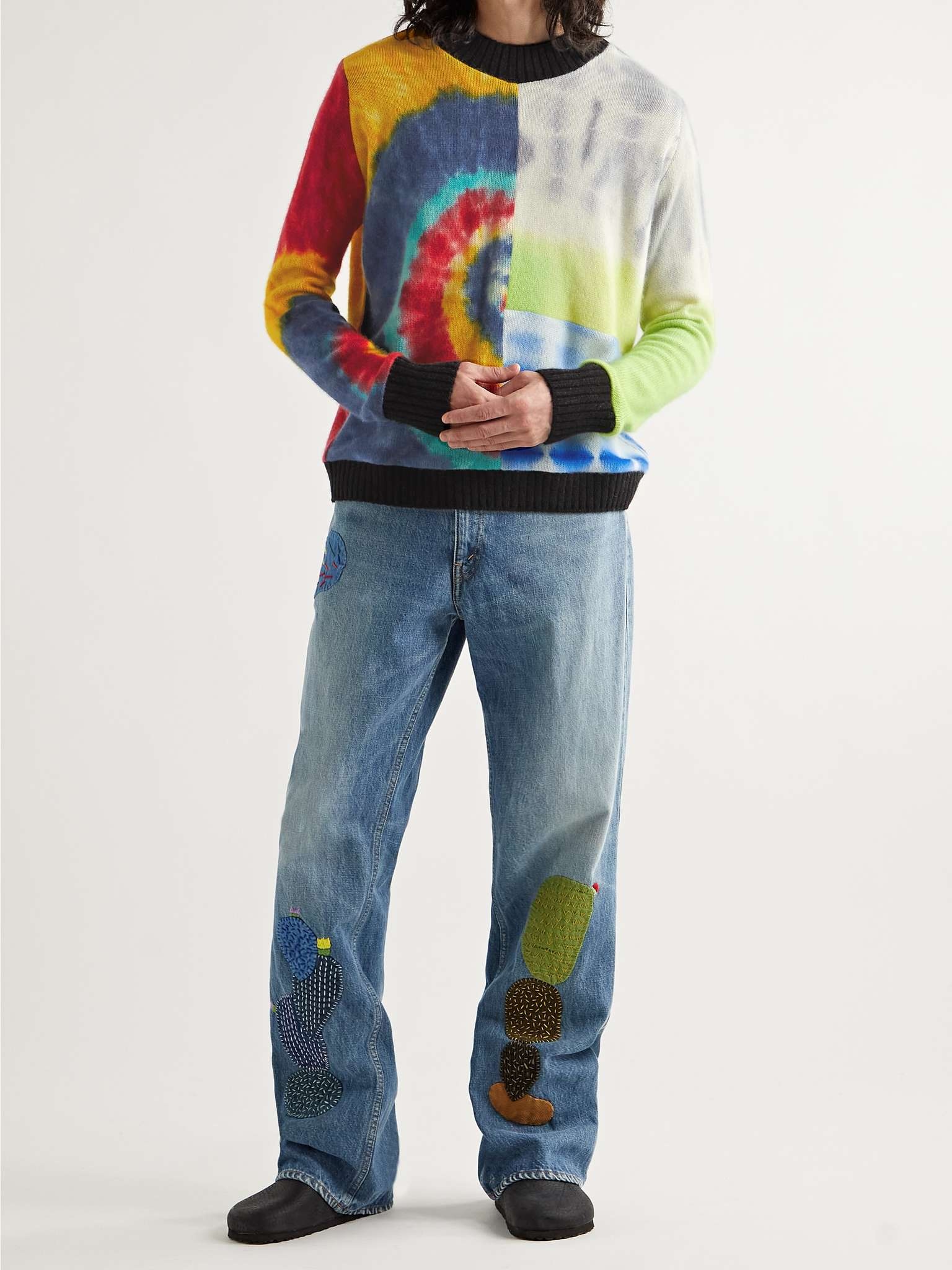 Patchwork Tie-Dyed Cashmere Sweater - 2