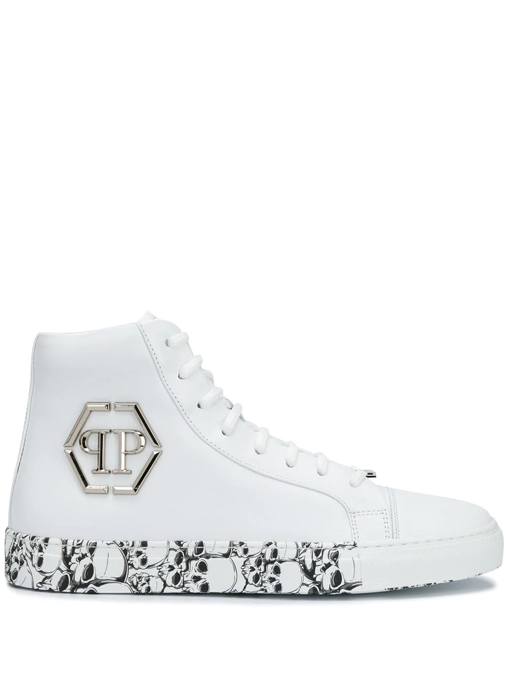 skull-print high-top sneakers - 1