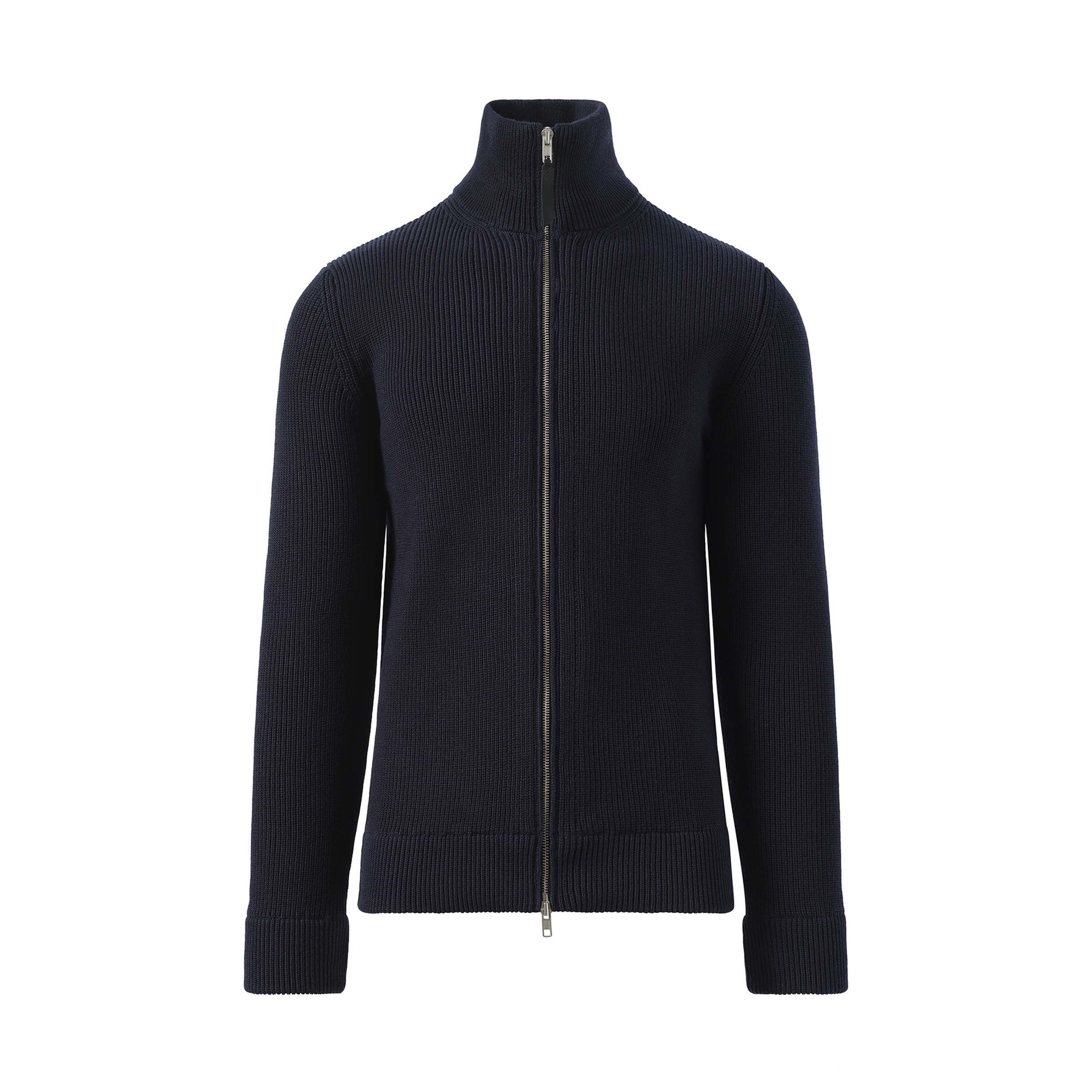 English Rib Zip Cardigan in Navy - 2