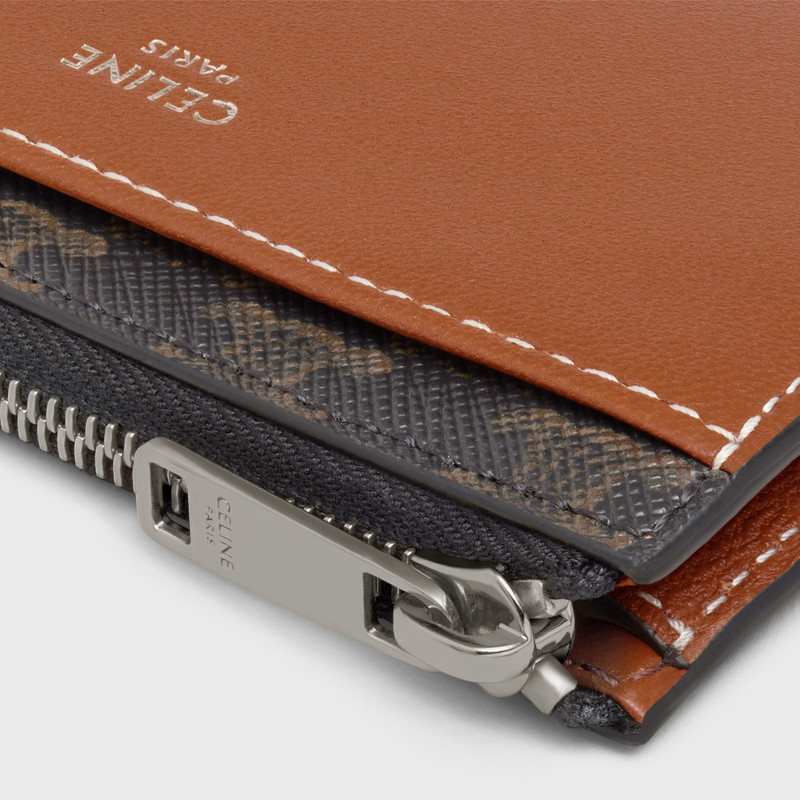 Zipped Card Holder in Triomphe Canvas and Lambskin 4