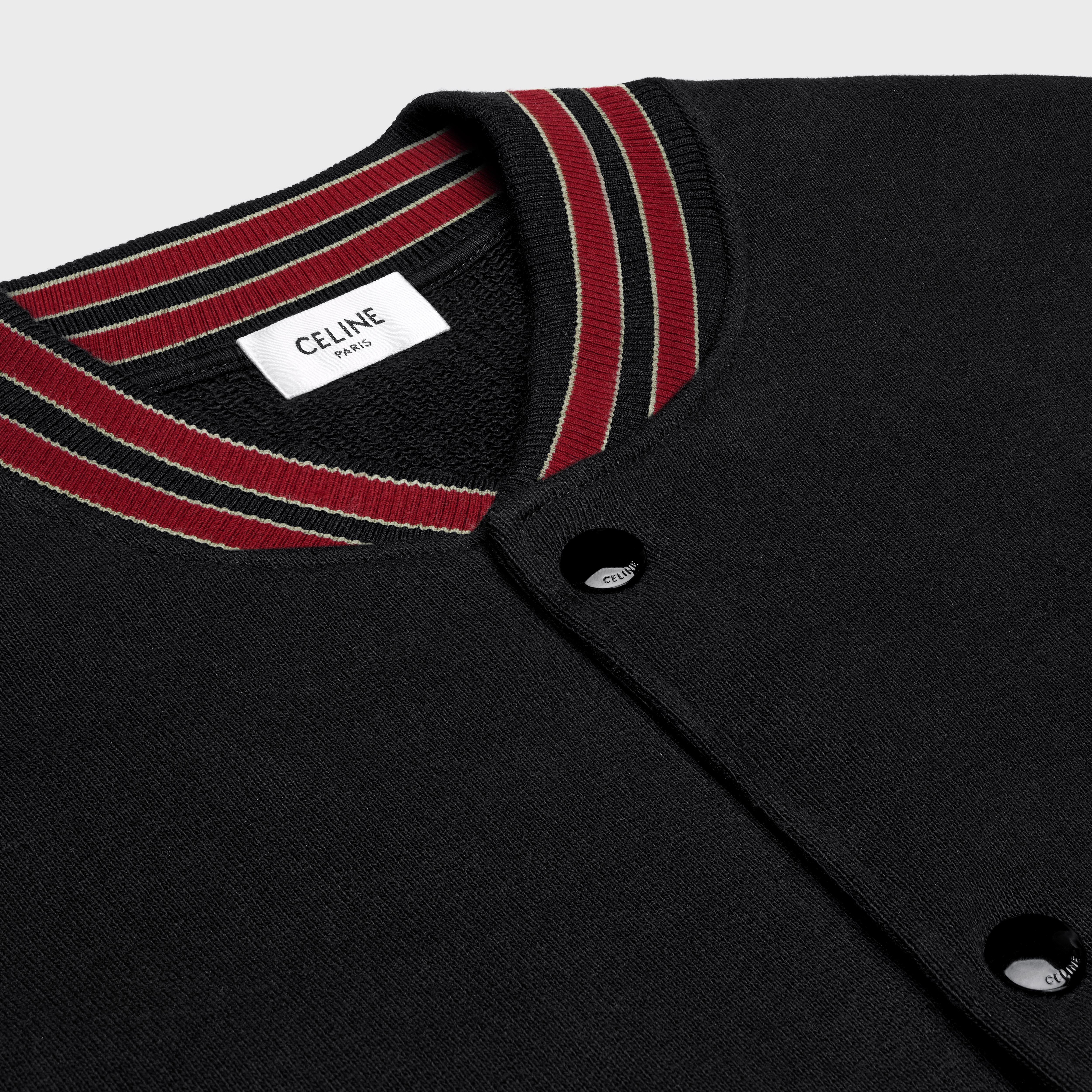 celine teddy college jacket in cotton fleece - 3