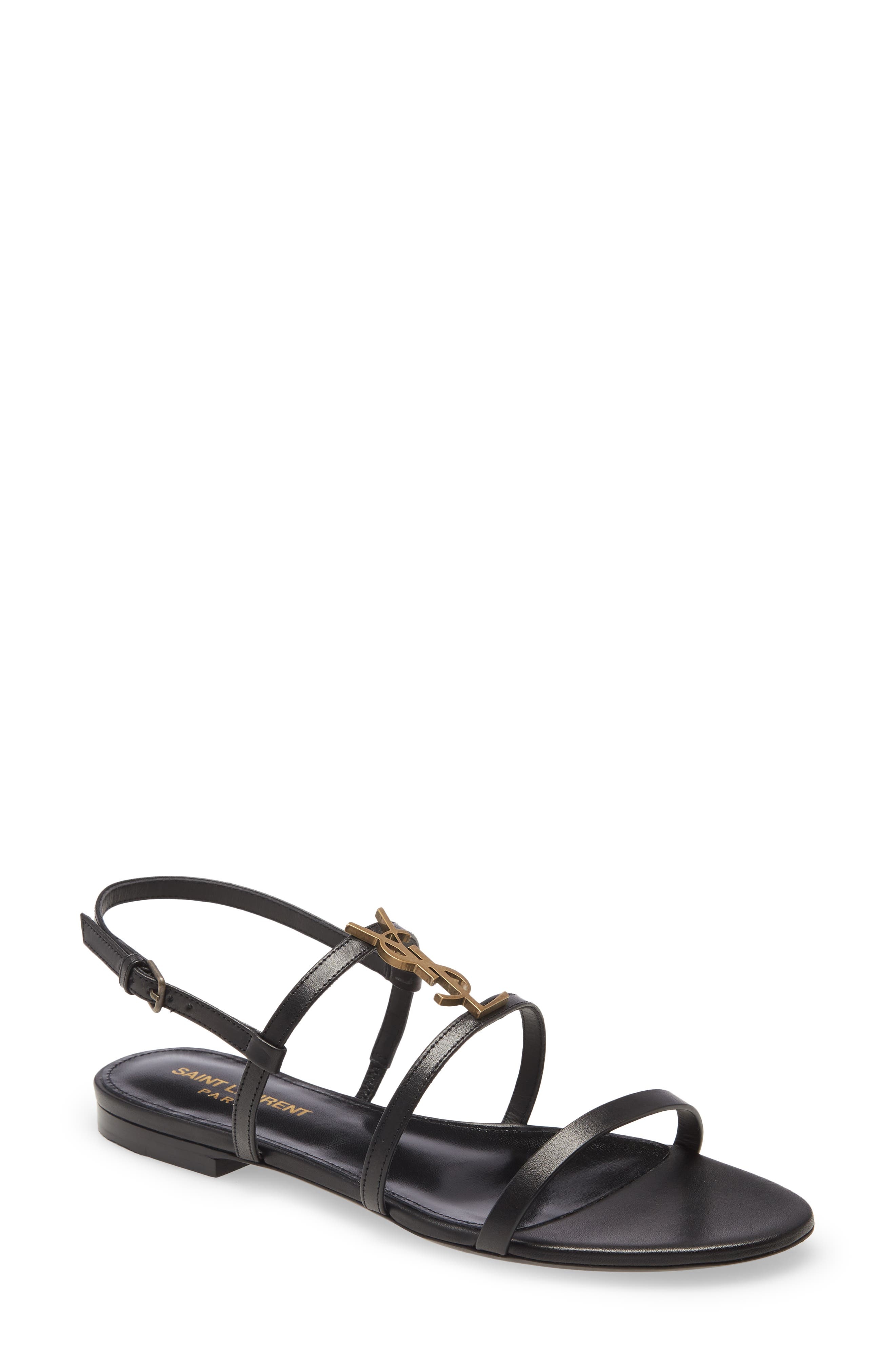 Cassandra YSL Logo Strappy Sandal - 1