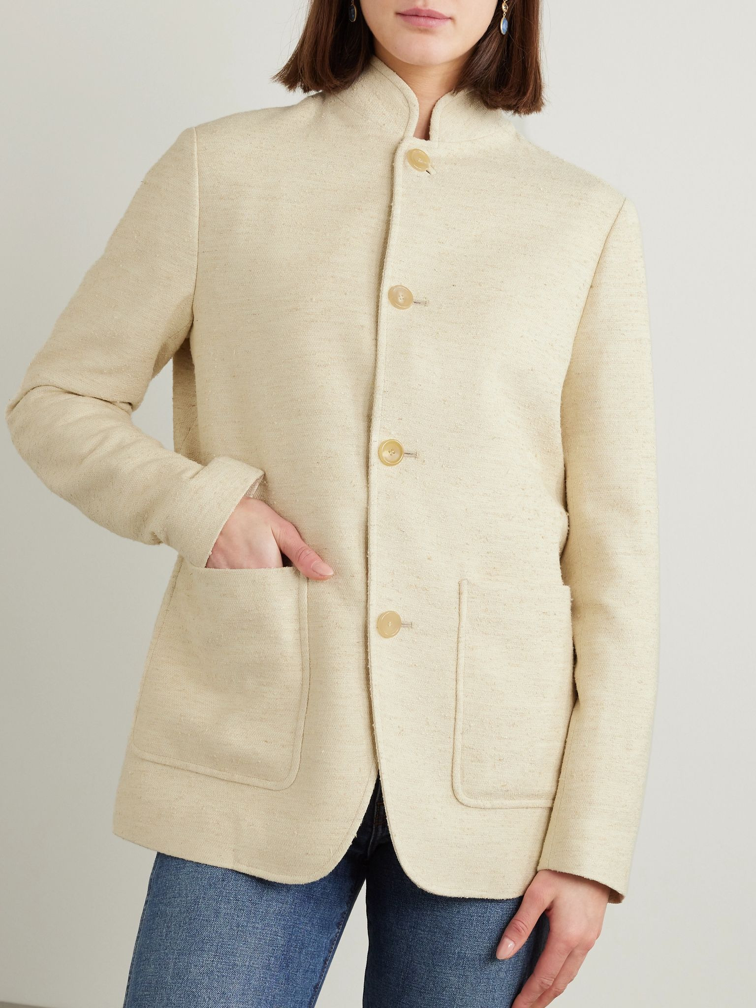 Woven jacket Beige - 3