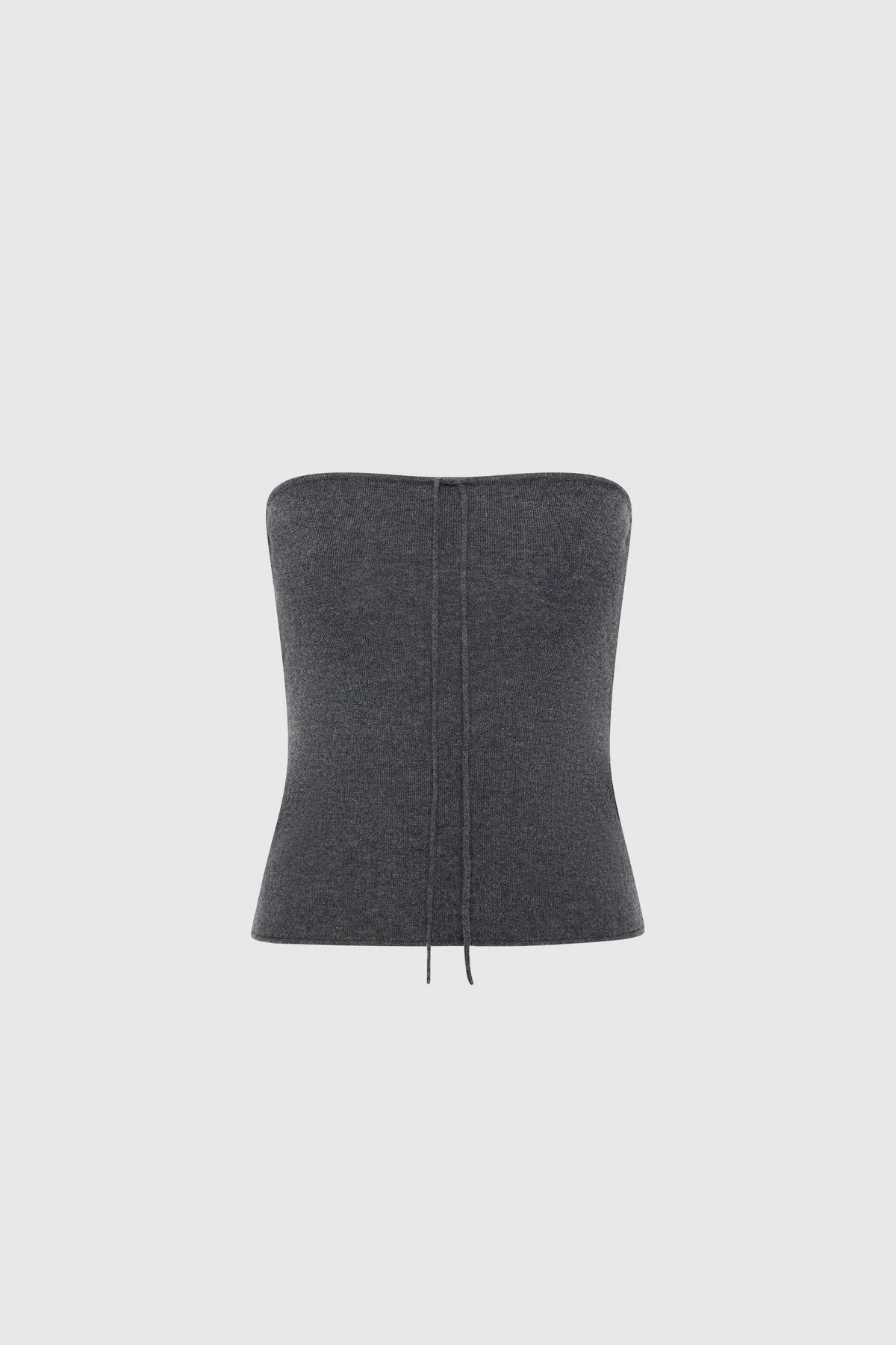 Wool Strapless Top - Iron Melange - 1