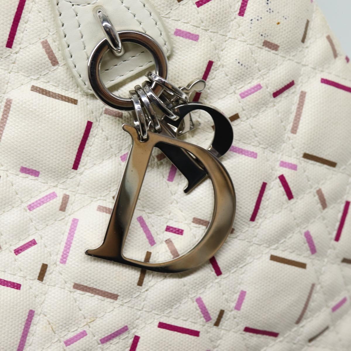 DIOR Lady Dior Canage Tote Bag Coated Canvas White - 15