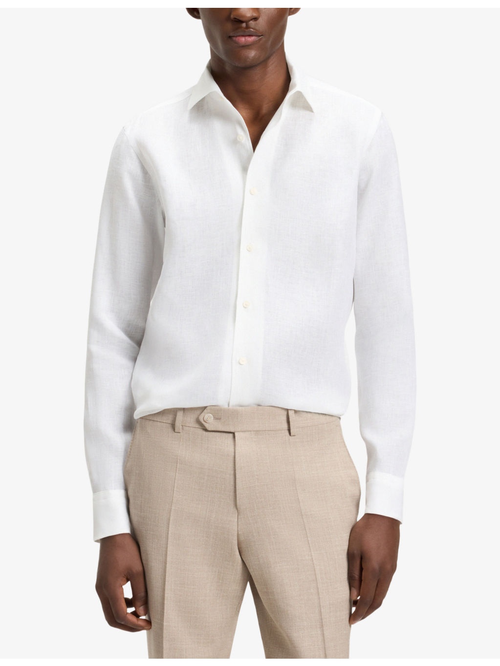 Beckham x BOSS Regular-Fit Button-Down Linen Shirt - 3