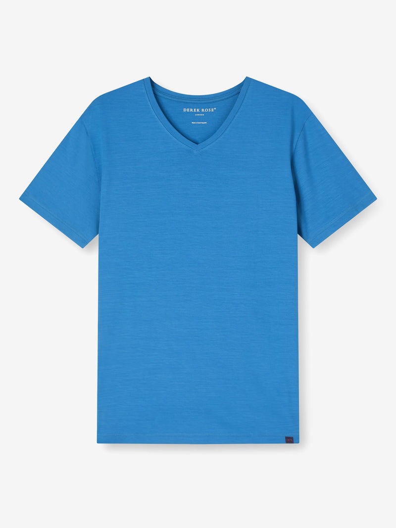 Men's V-Neck T-Shirt Basel Micro Modal Stretch Ocean - 1