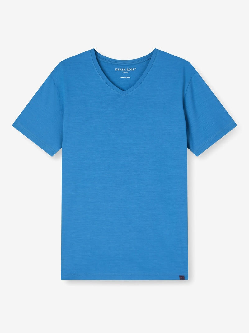 Men's V-Neck T-Shirt Basel Micro Modal Stretch Ocean 1