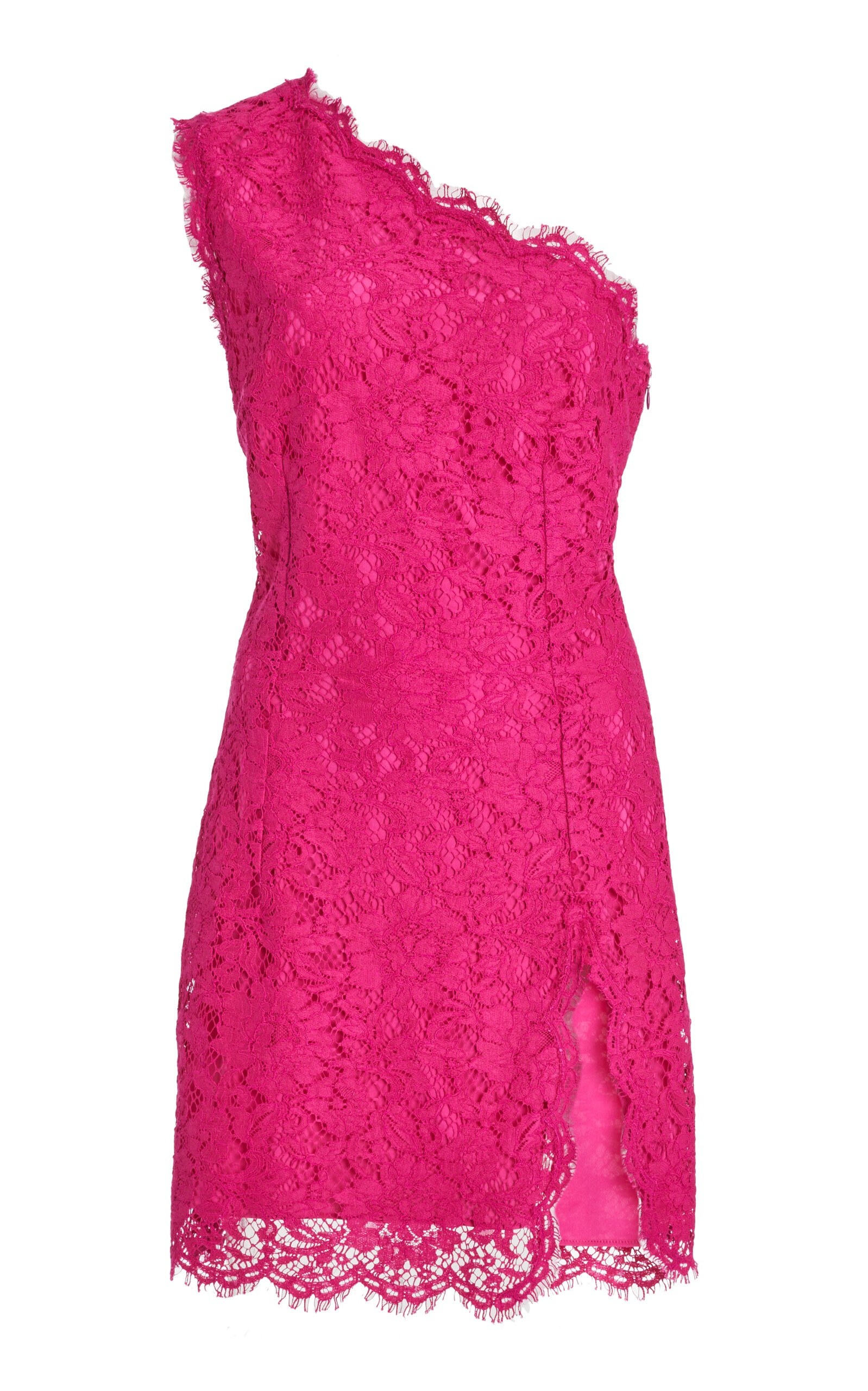 Asymmetric Cotton Lace Mini Dress pink - 1