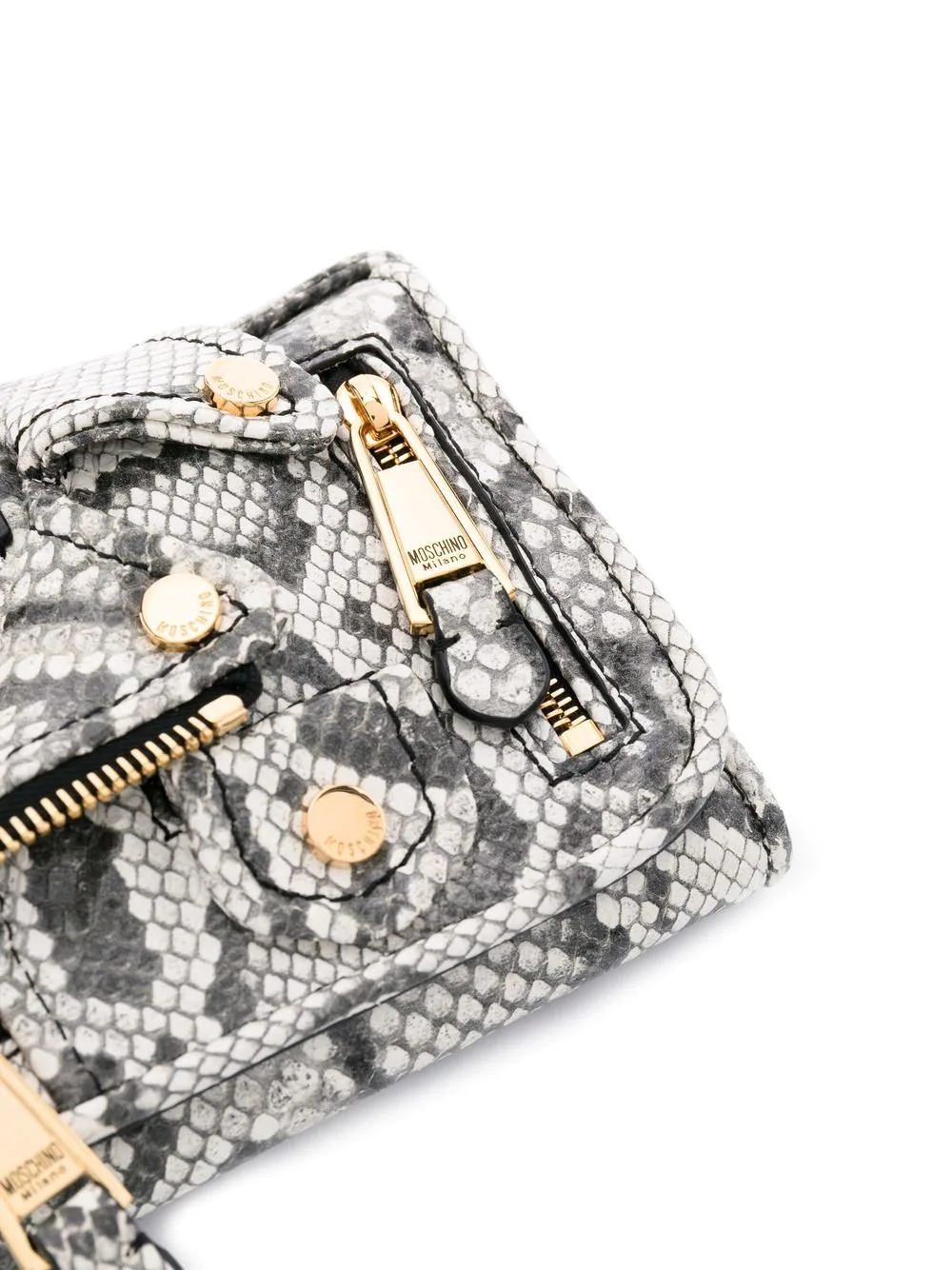 snakeskin-effect Biker shoulder bag - 5