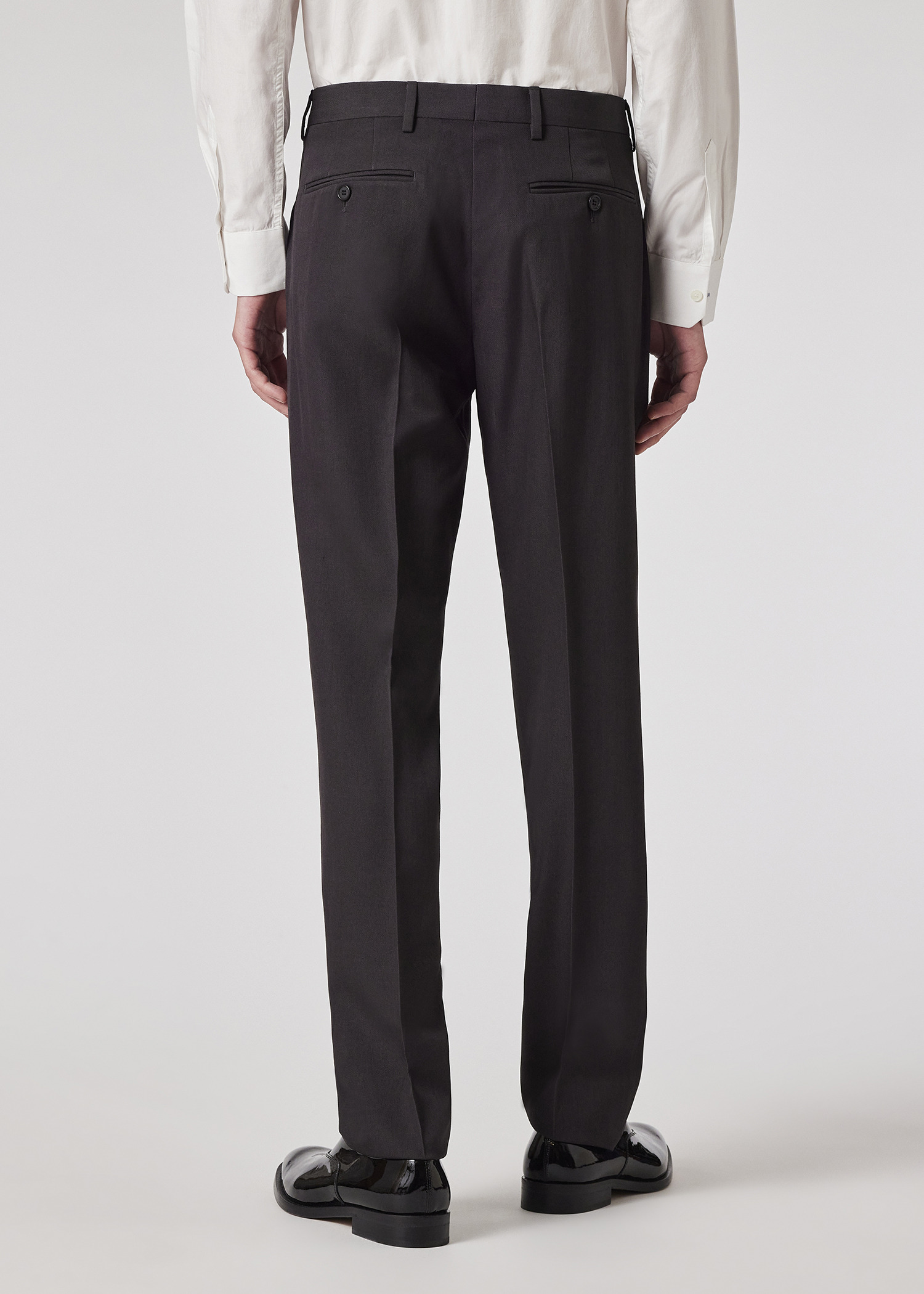 Straight-Fit Charcoal Wool Trousers - 5