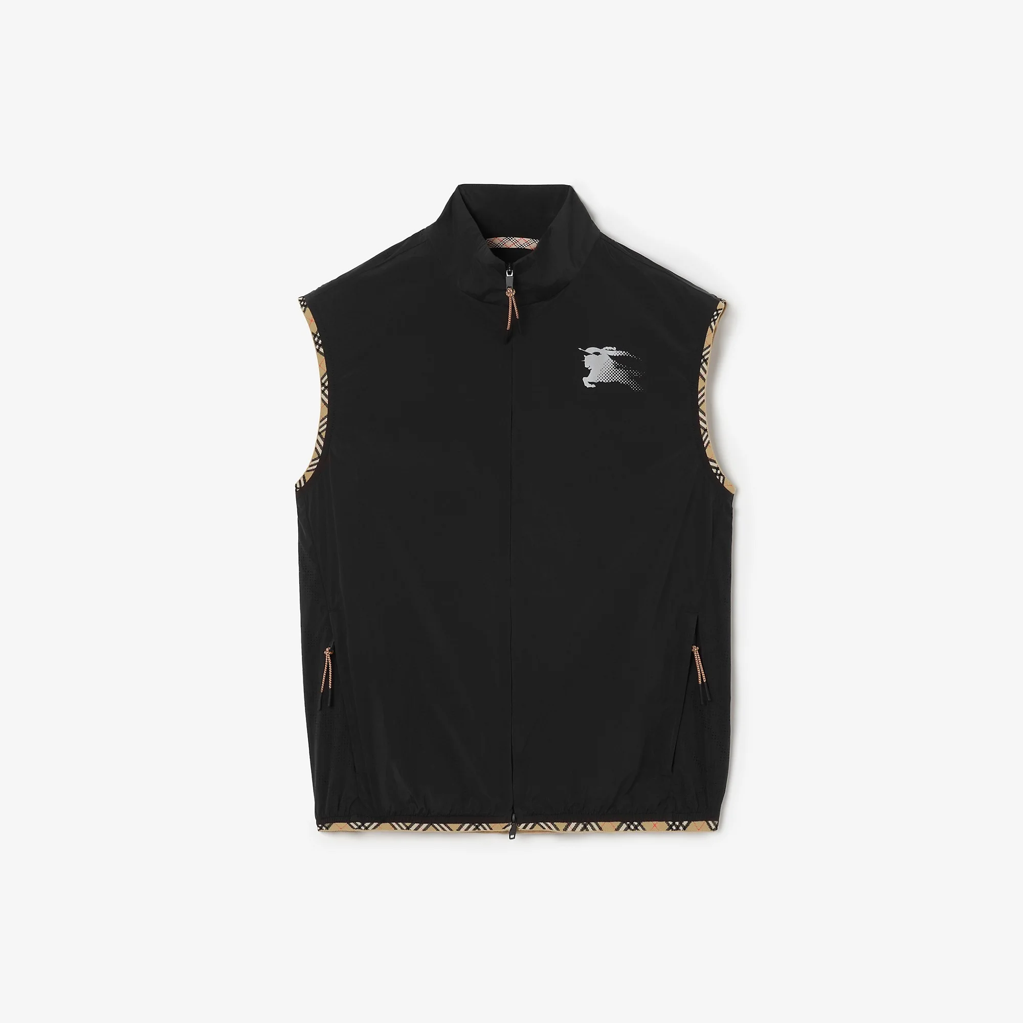 Check Trim Nylon Gilet - 1