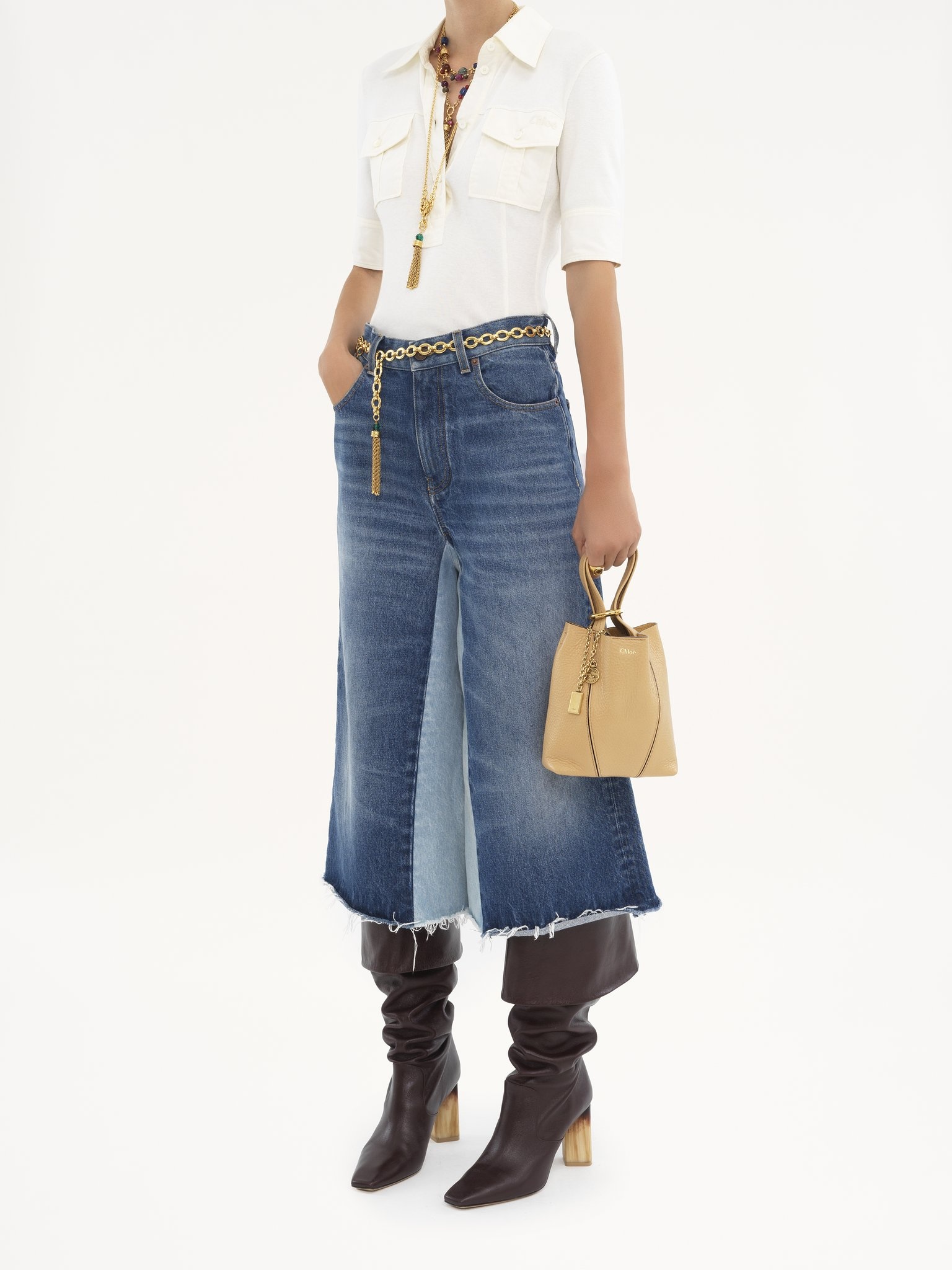 SMALL CHLOÉ SPIN TOTE BAG IN GRAINED LEATHER - 7