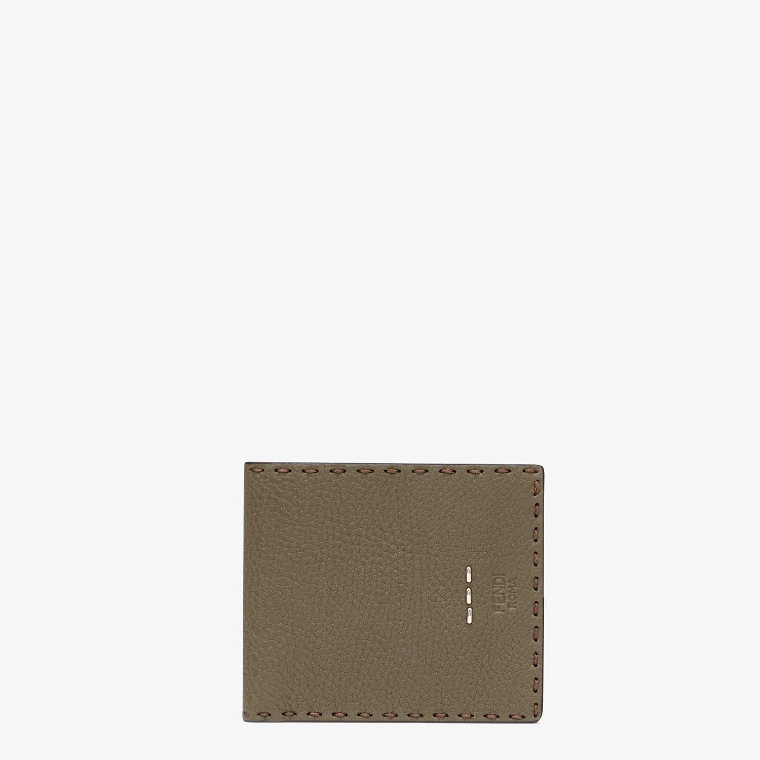 Green leather bi-fold wallet - 1