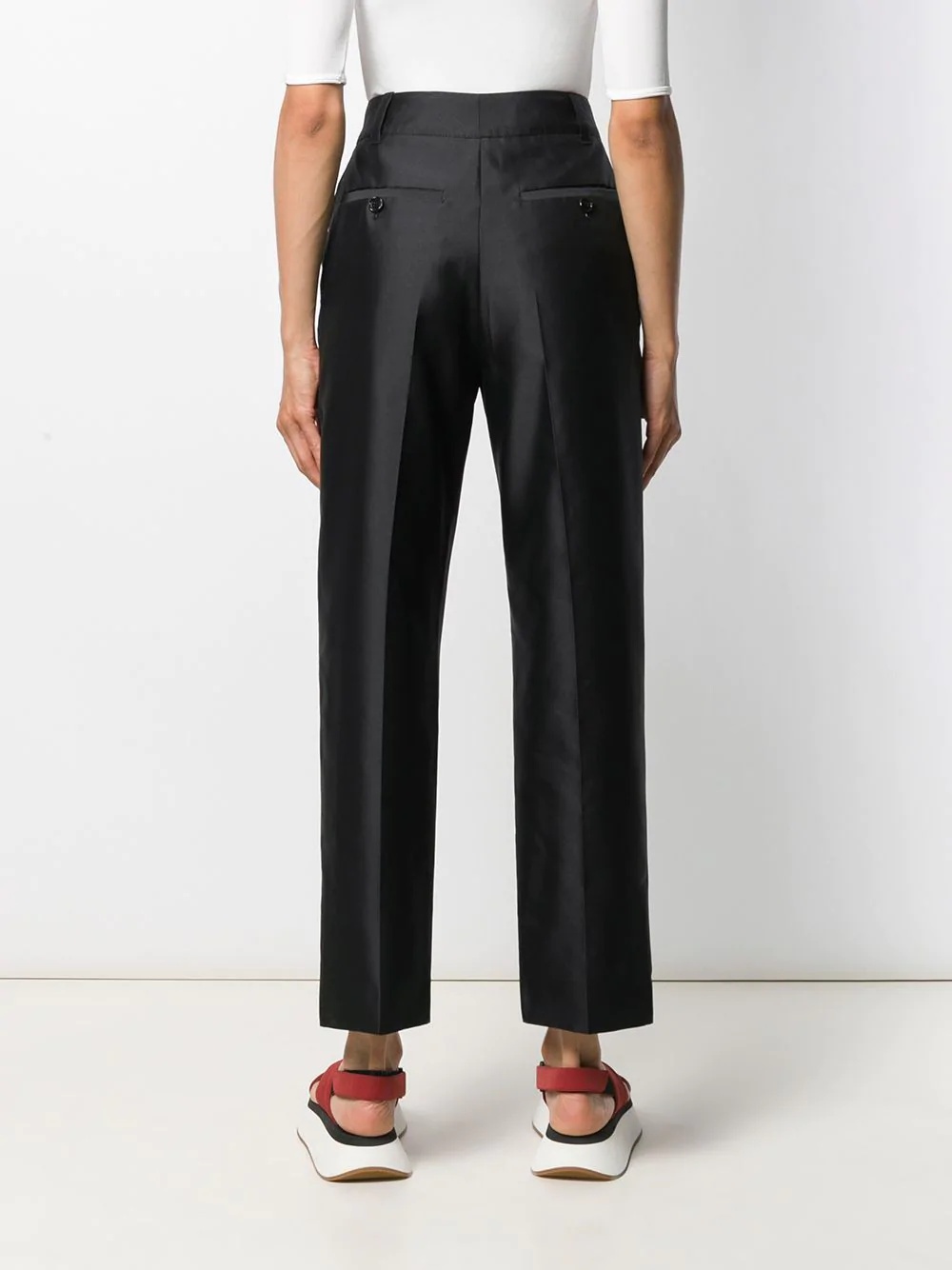 mikado techno silk pencil trousers - 4