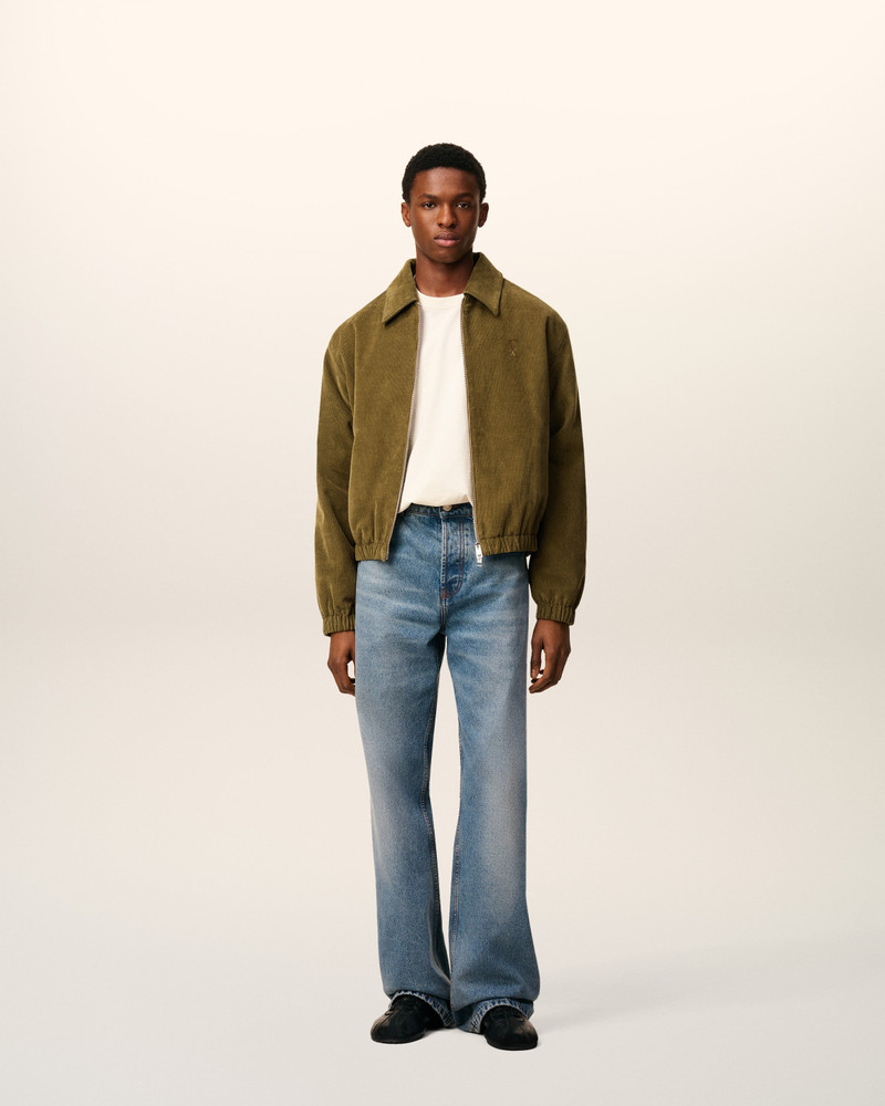 AMI Paris GREEN COTTON AMI DE COEUR PADDED ZIPPED JACKET outlook