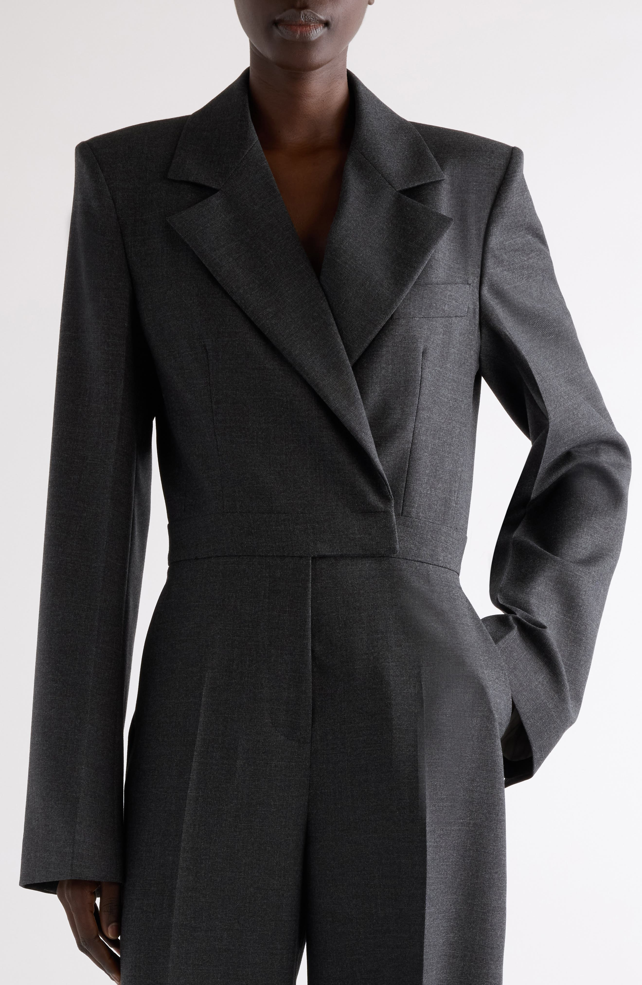 Givenchy Long Sleeve Silk Jumpsuit in Grey Mix at Nordstrom - 5