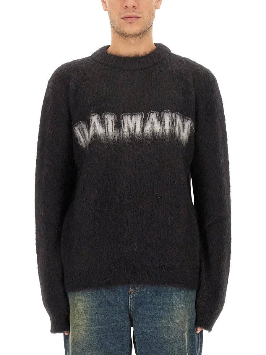 Balmain Men Retro Logo Pullover - 1