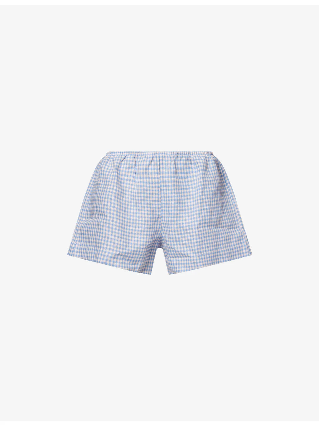 Nora Gingham-Print Linen Shorts - 1