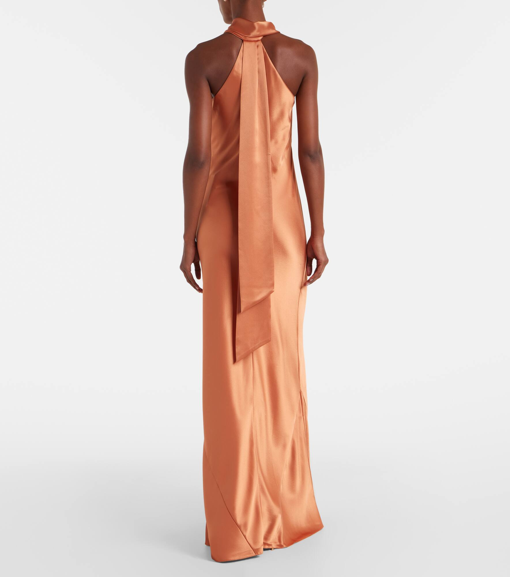Pandora halterneck satin gown - 3