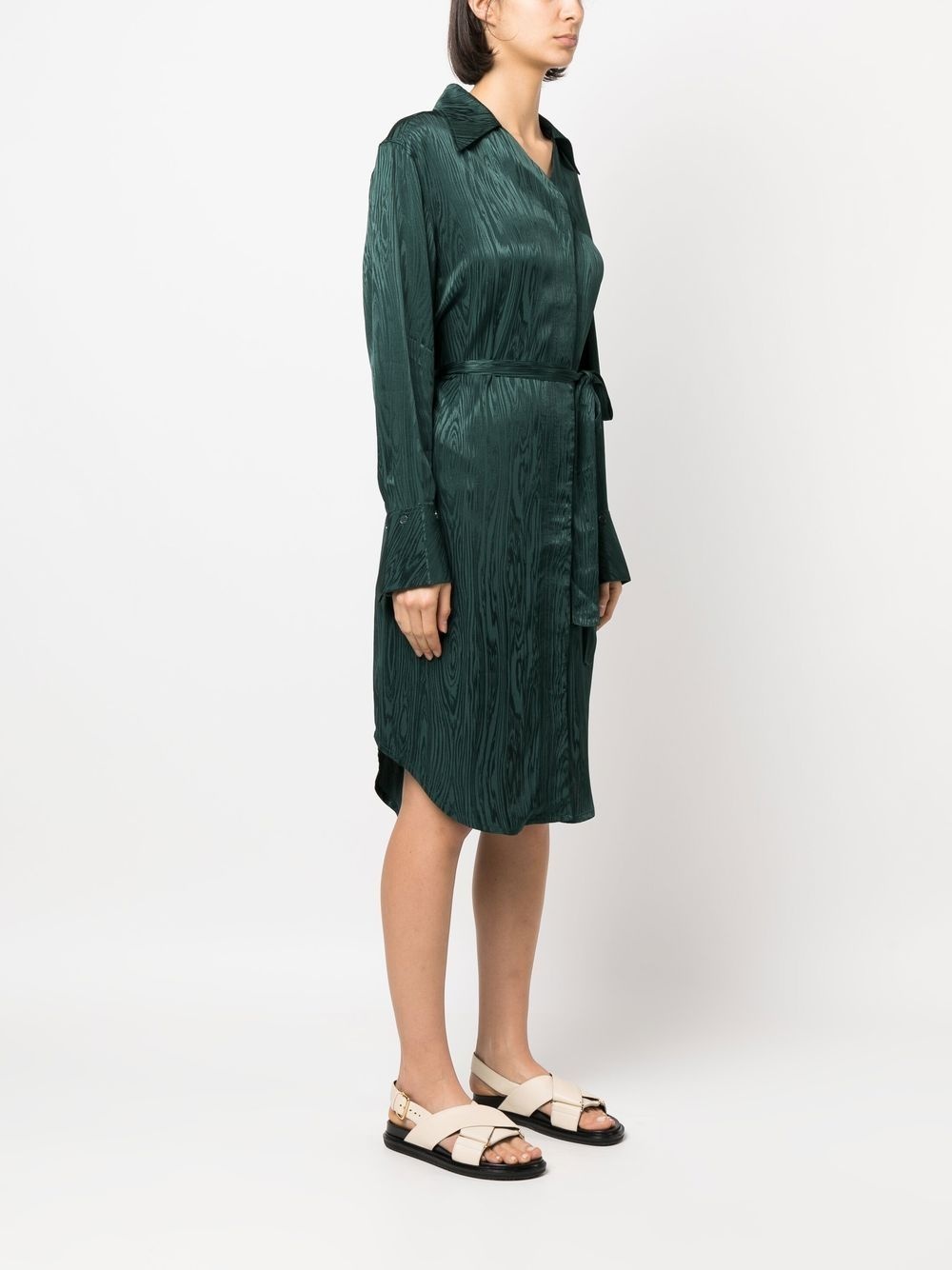 metallic-sheen shirt dress - 3