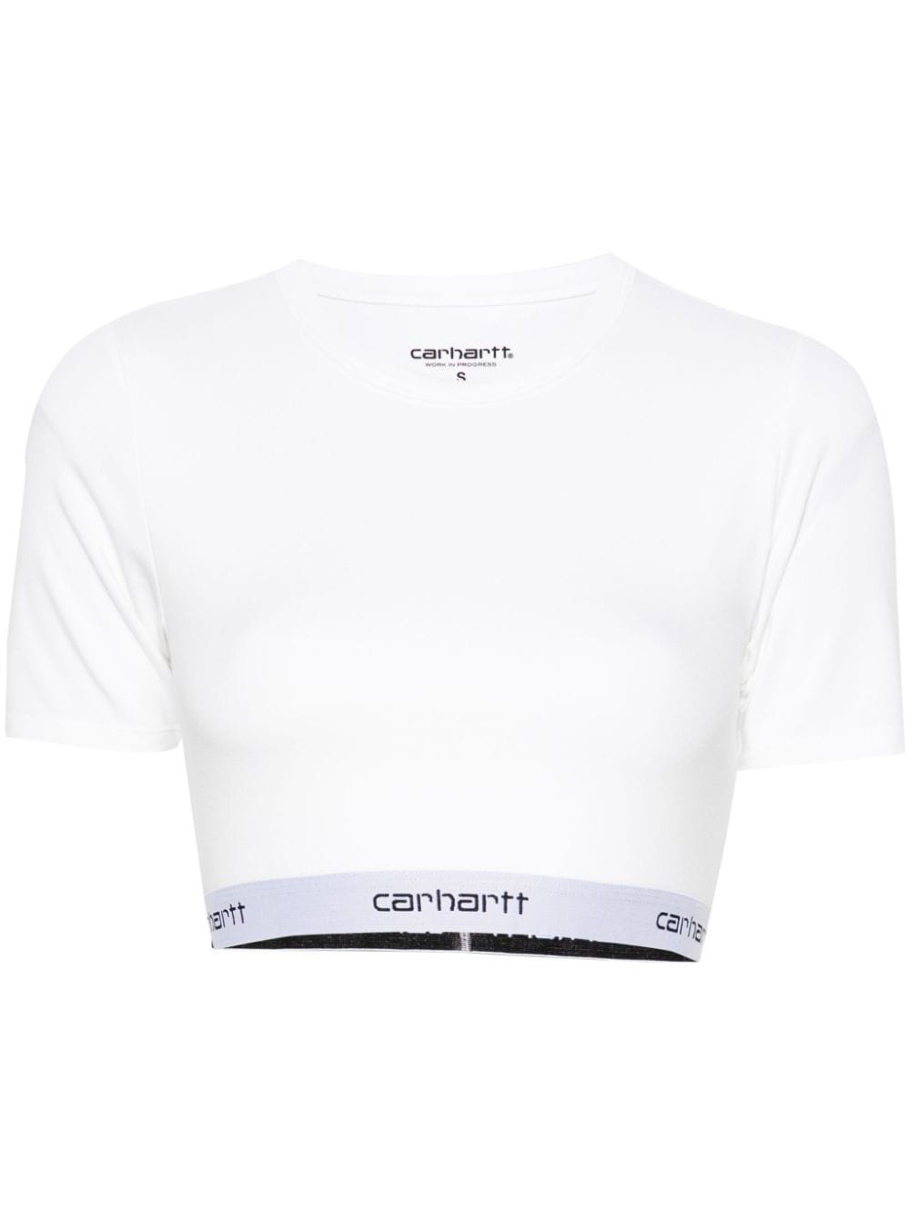 Script logo-underband cropped T-shirt - 1