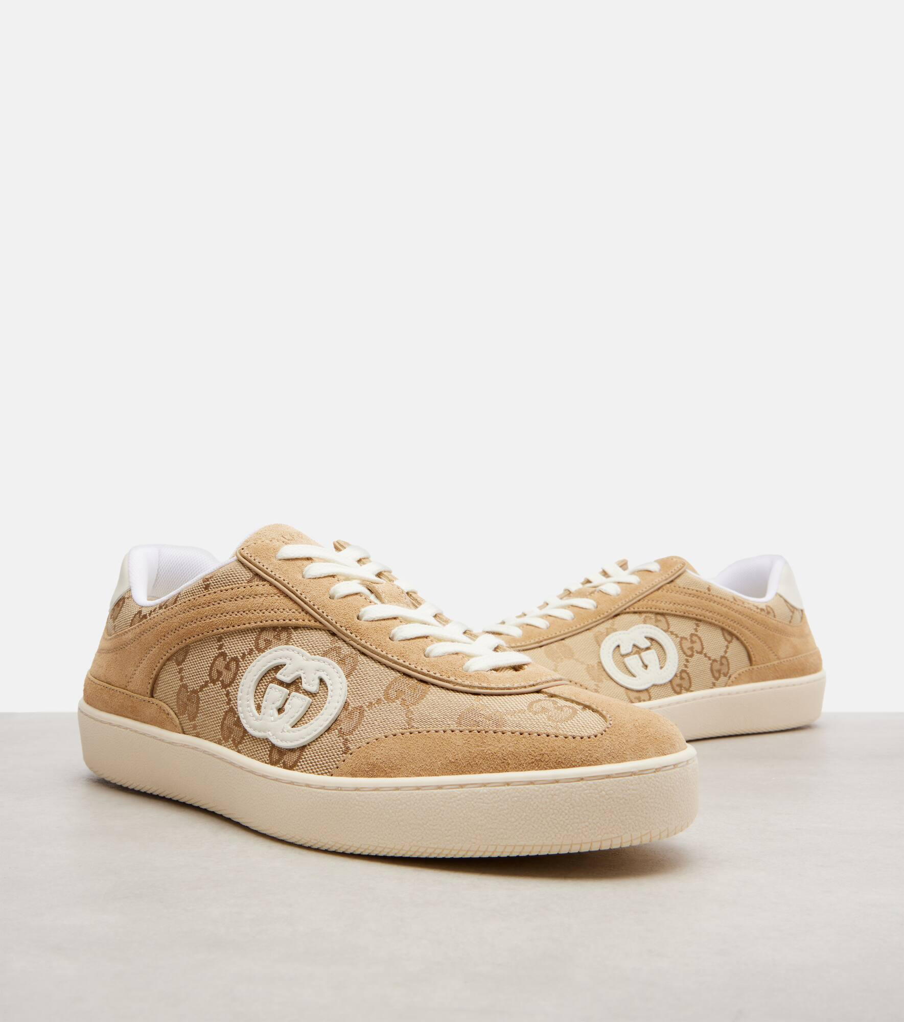 G75 GG Canvas suede-trimmed sneakers - 5