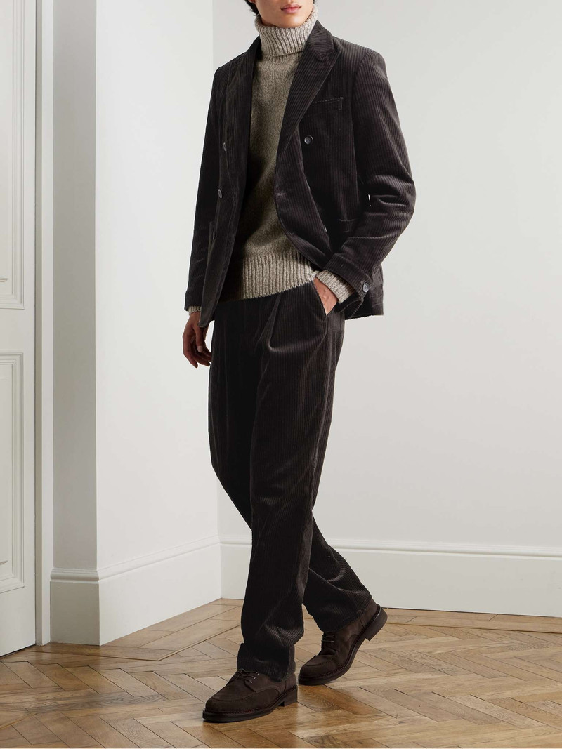 Oliver Spencer Morton Straight-Leg Pleated Cotton-Blend Corduroy Trousers outlook
