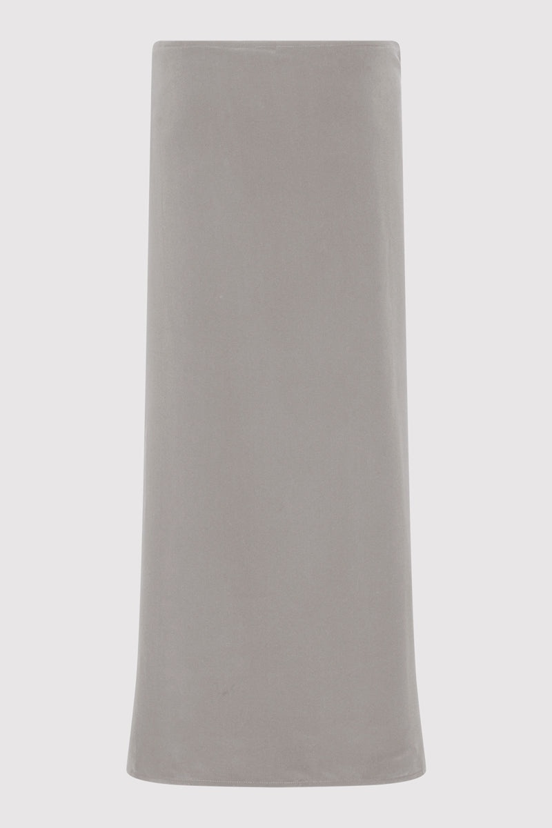 Silk Wrap Tie Skirt - Slate - 5