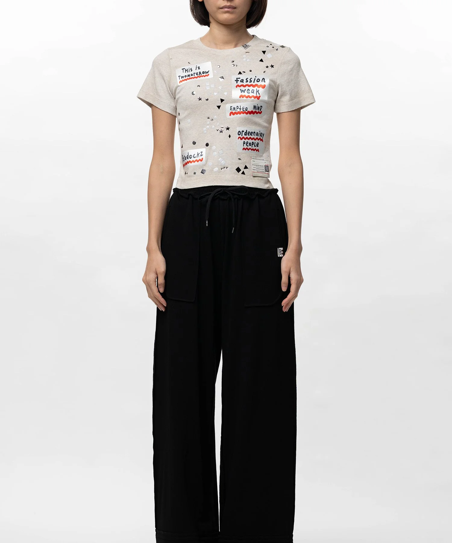 Embellished Sticker Mini T-shirt - 1