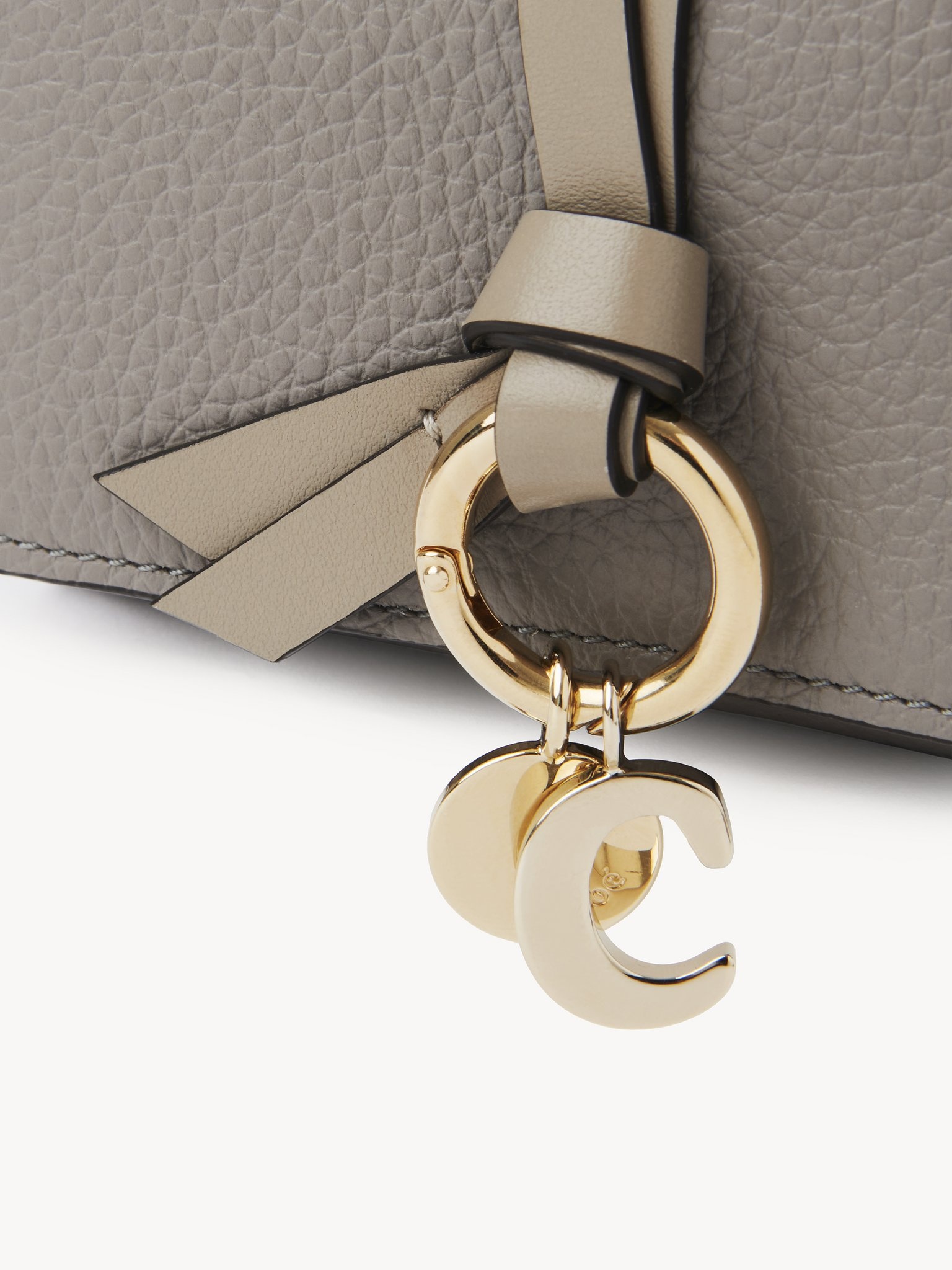 ALPHABET KEY CASE IN GRAINED LEATHER - 5