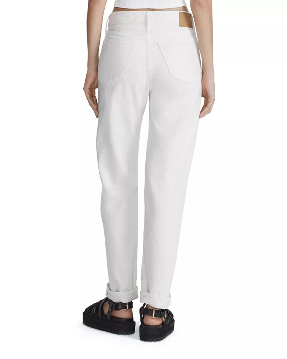 Dre Featherweight Low Rise Ankle Straight Jeans in Ecru - 3