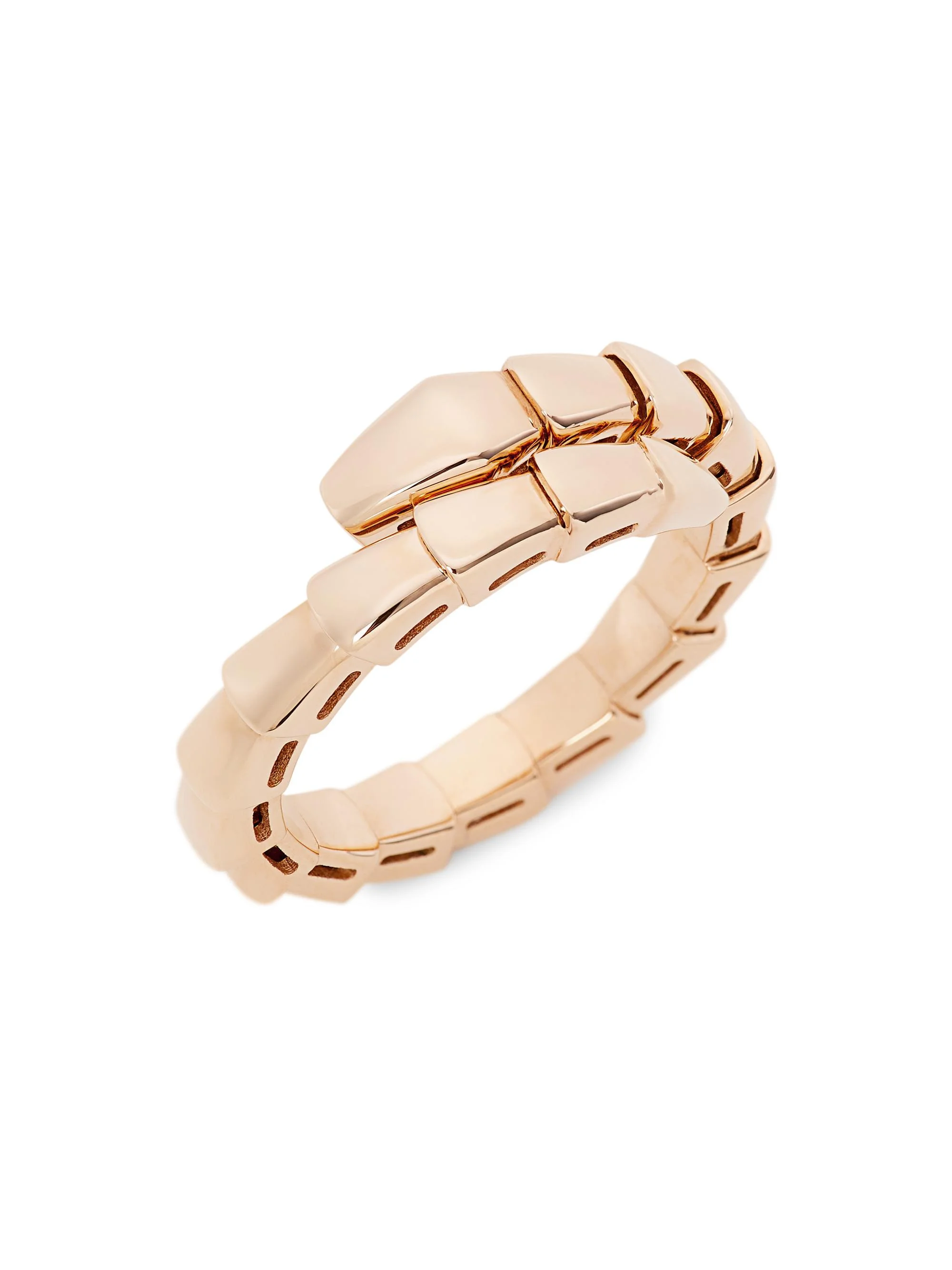 Women's Serpenti Viper 18K Rose Gold Wrap Ring - Pink Gold - 1