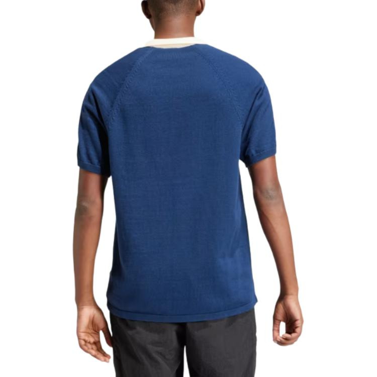 adidas Premium Knitted Tee 'Blue White' IU0223 - 4
