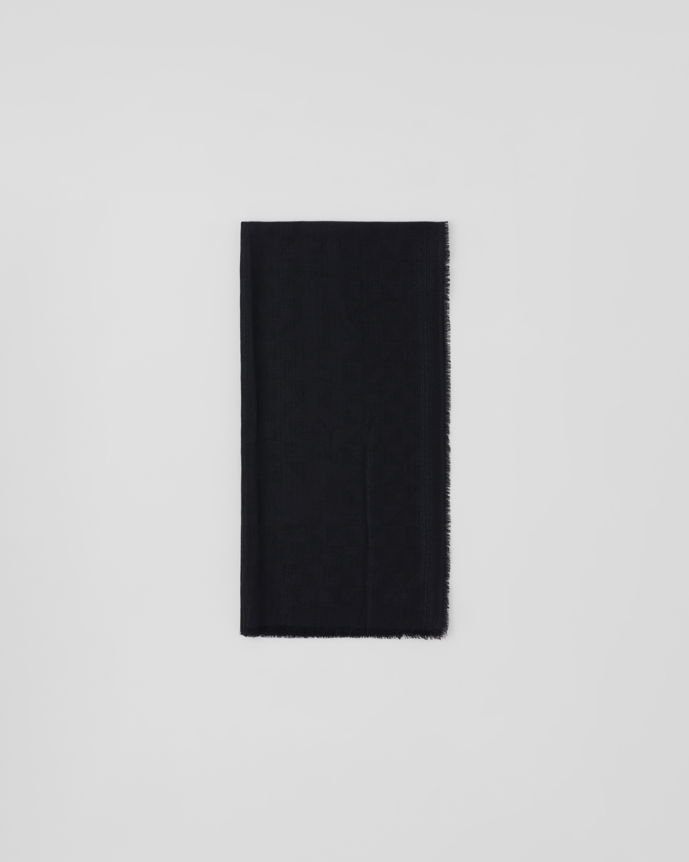 Wool, silk, cashmere and Lurex jacquard shawl - 1