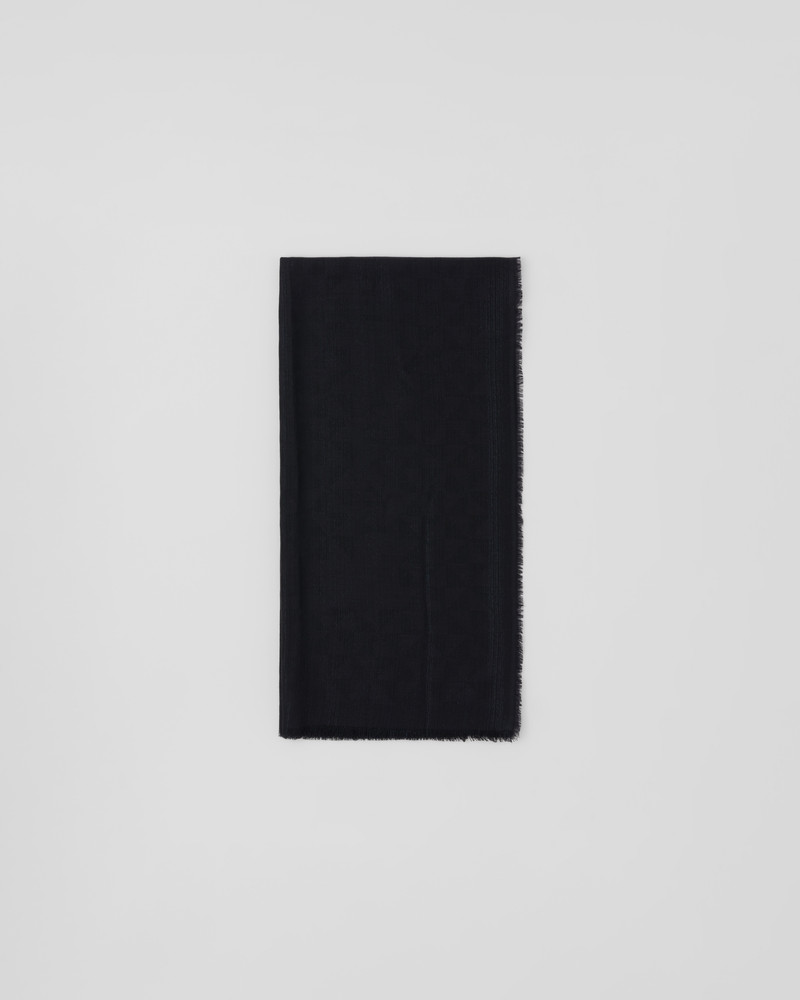 Wool, silk, cashmere and Lurex jacquard shawl 1